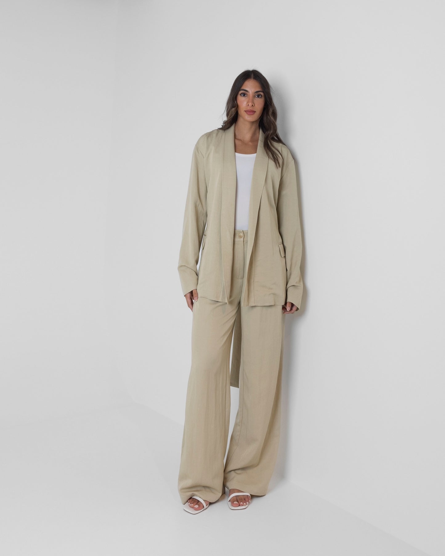 Beige Kimono-like Set