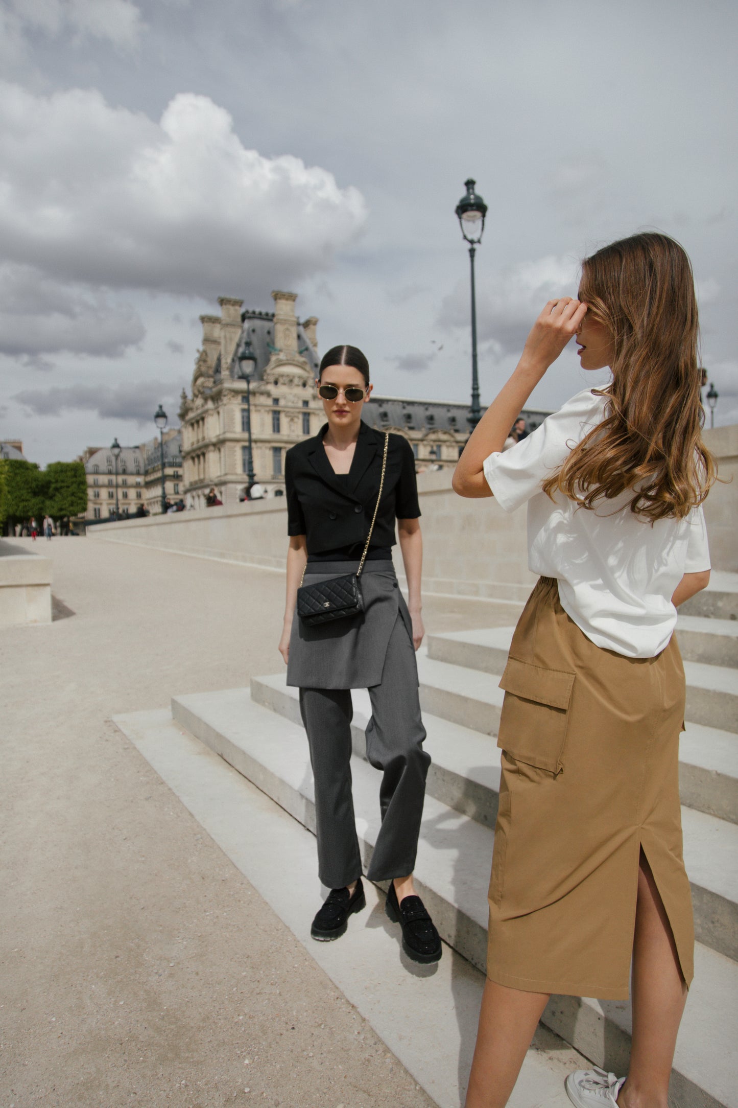 Grey Pant with Attached Skirt