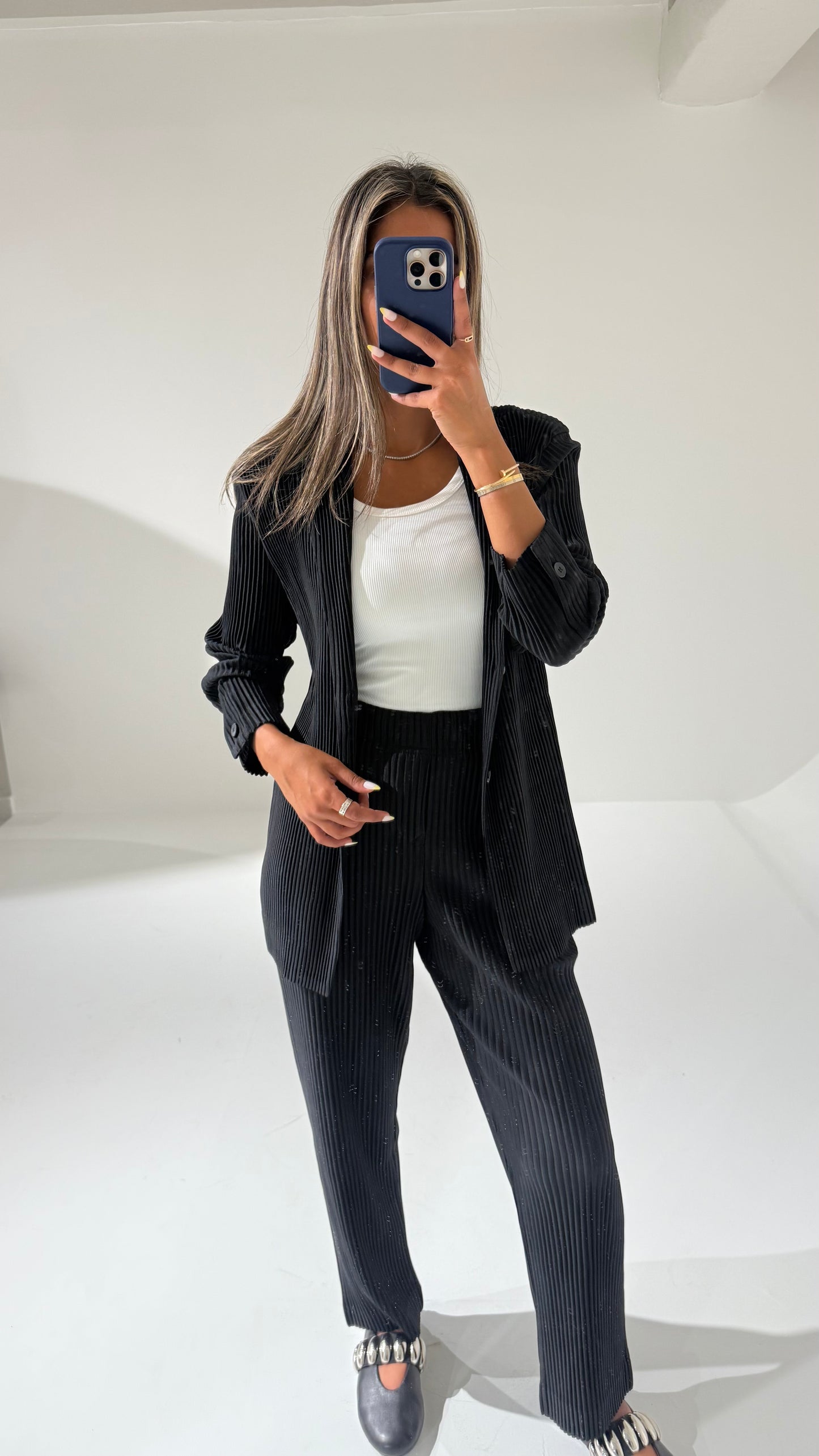 Black Pleated Pants
