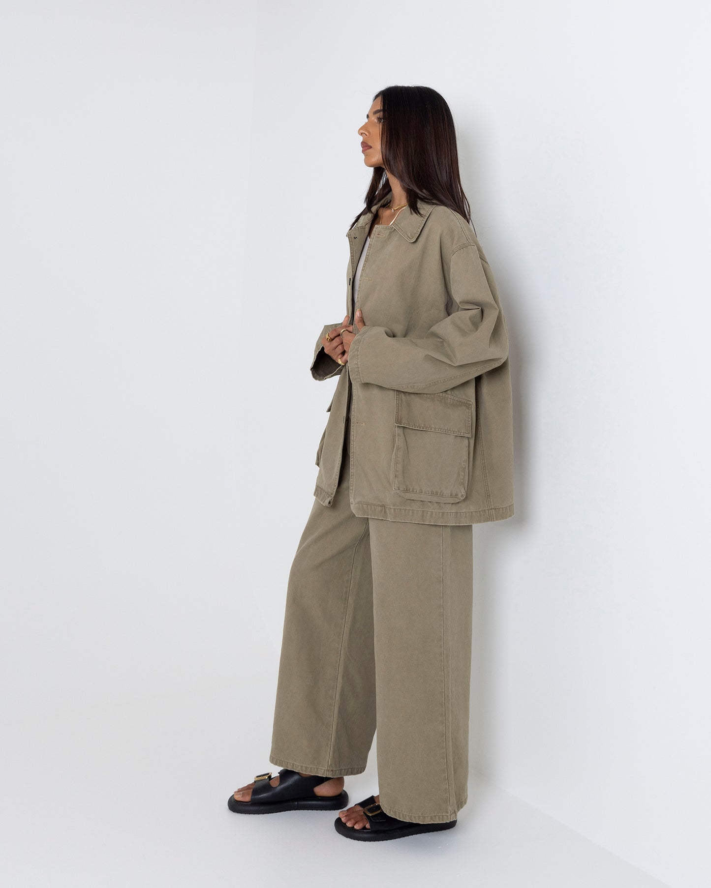 Khaki Set with Cargo Pockets