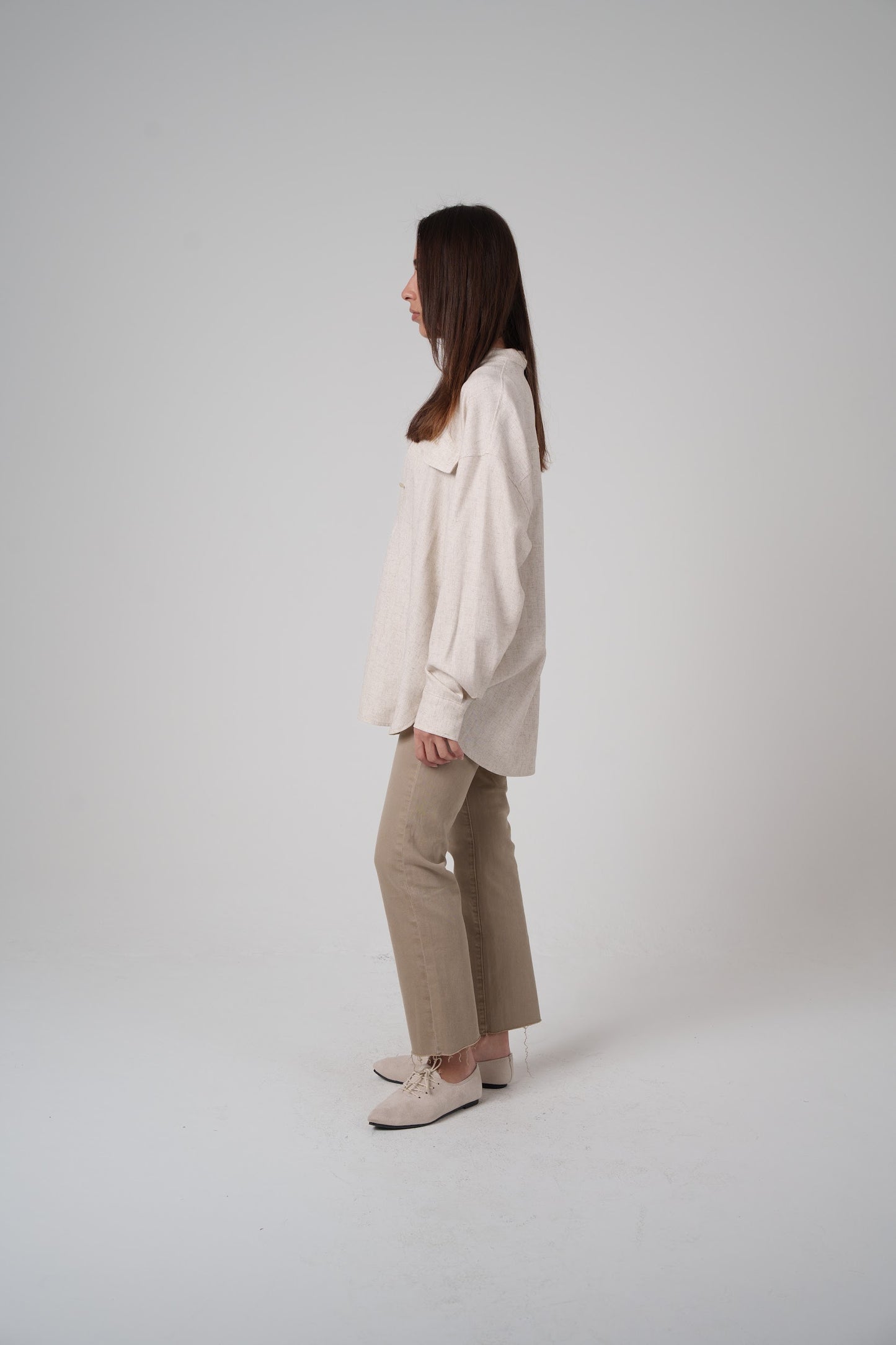 Open Neckline Shirt with Attached Top Beneath