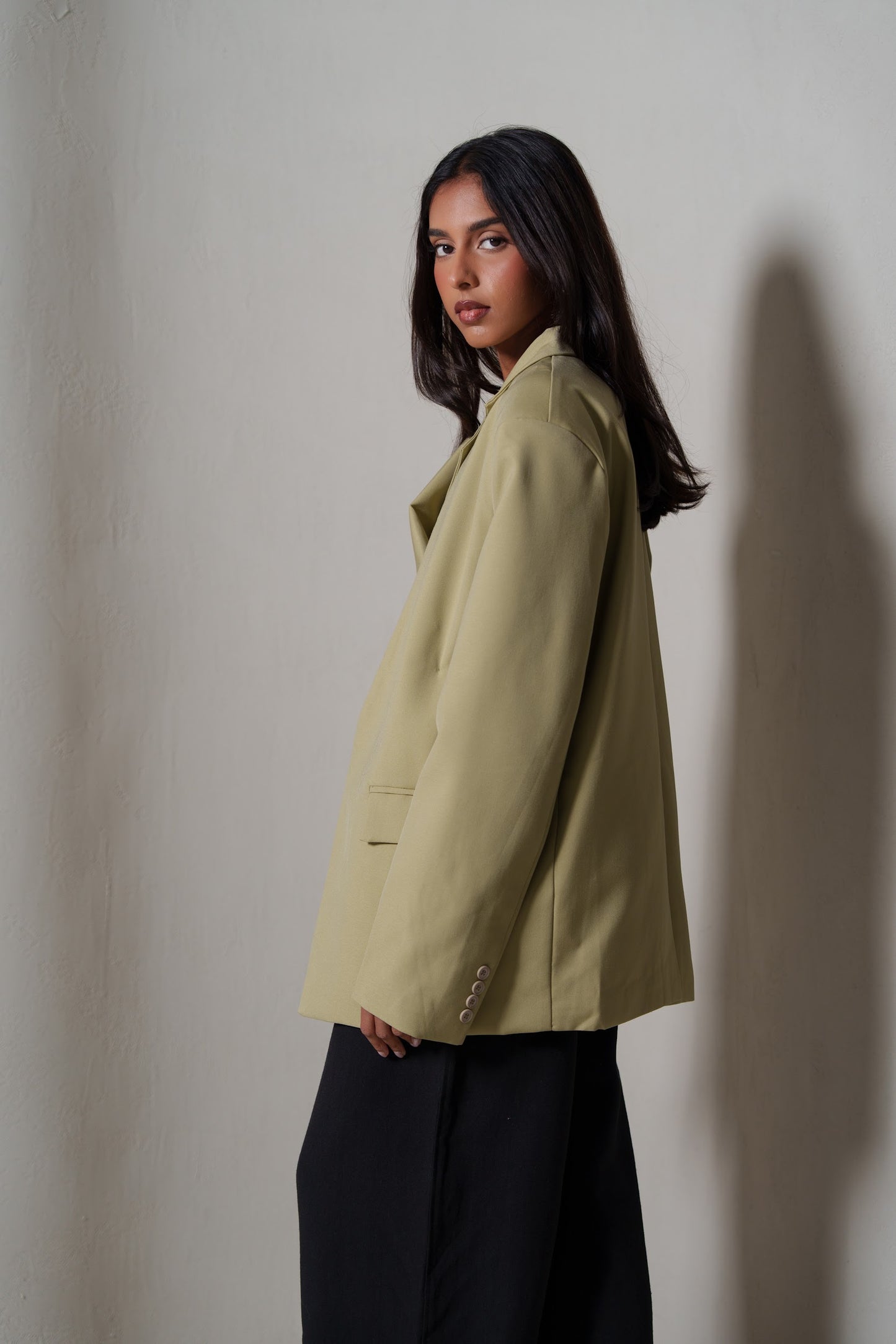 Khaki Blazer with Inner Wrap