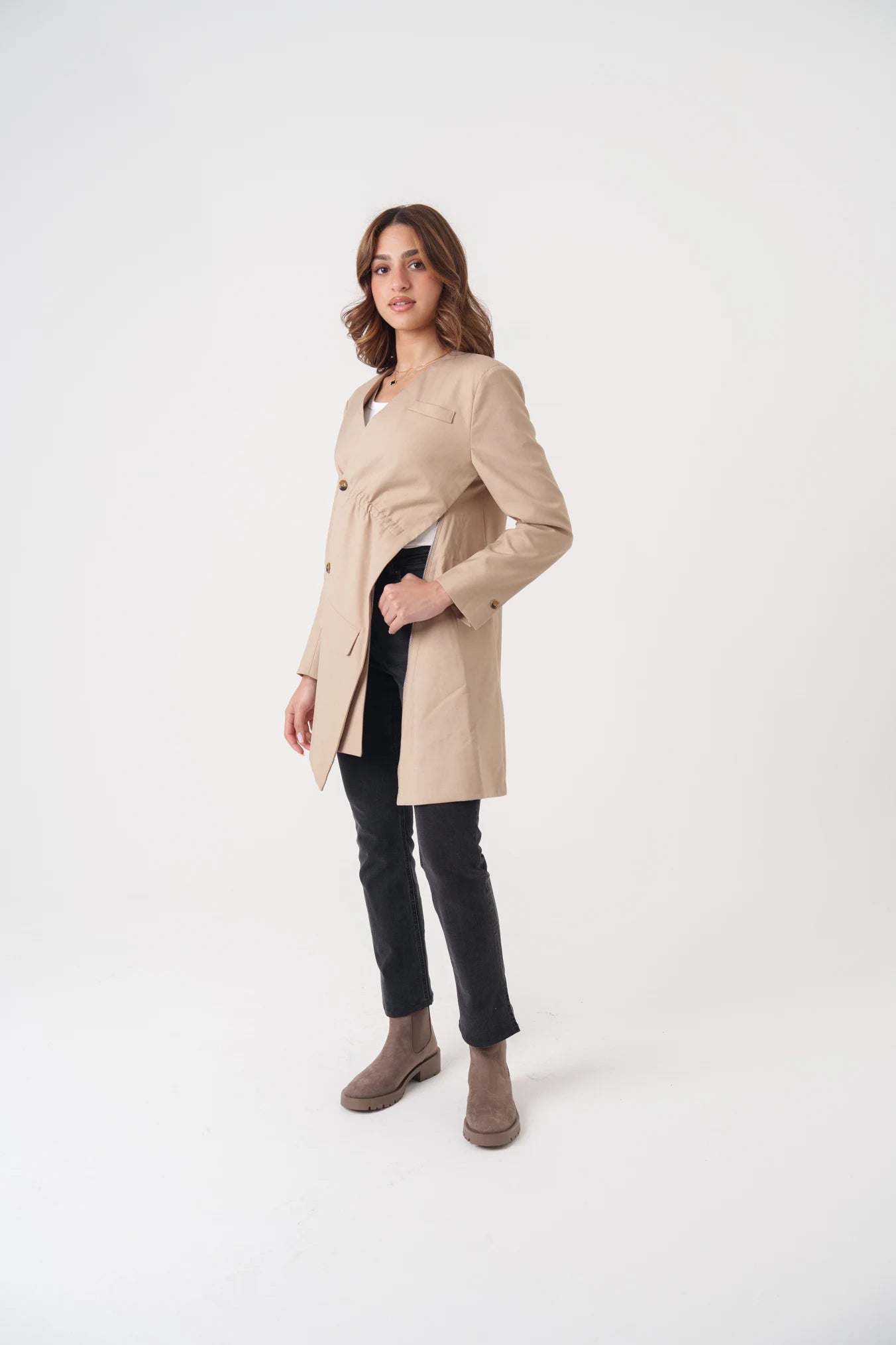 Overlay Non-Collared Blazer