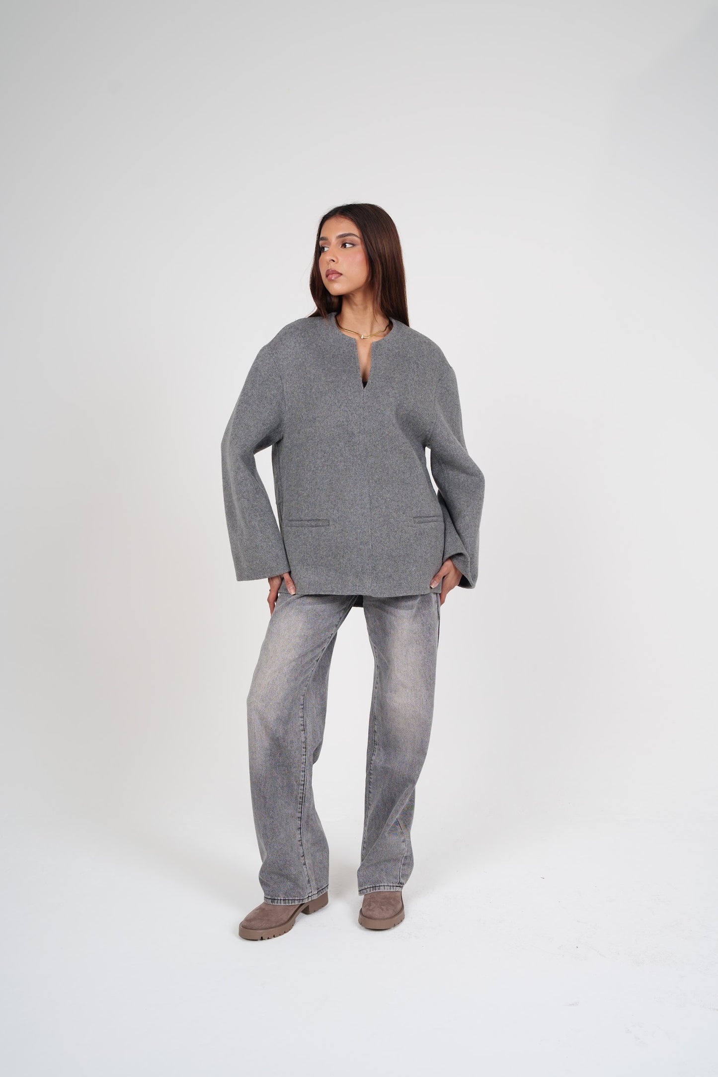 Grey Wool Top