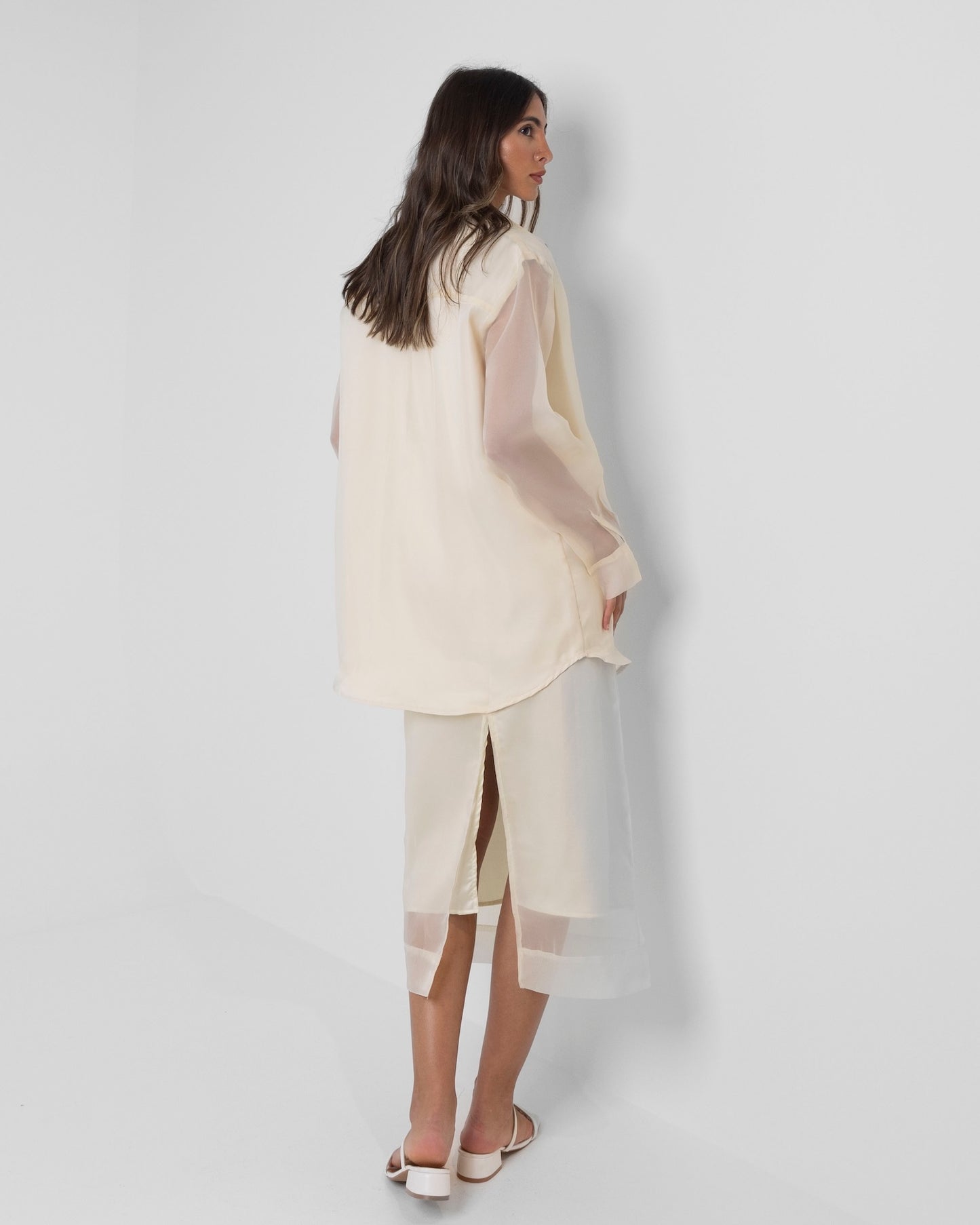 Organza Crème Skirt Set
