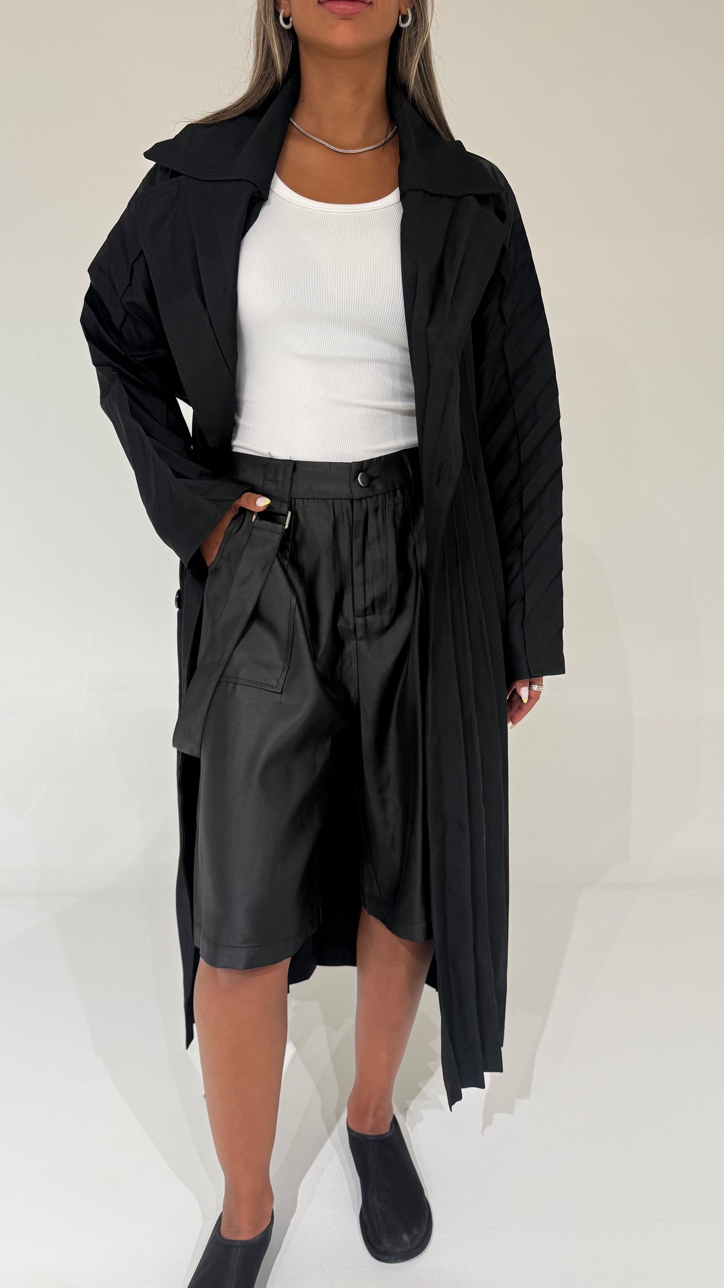Wide Pleated Trench