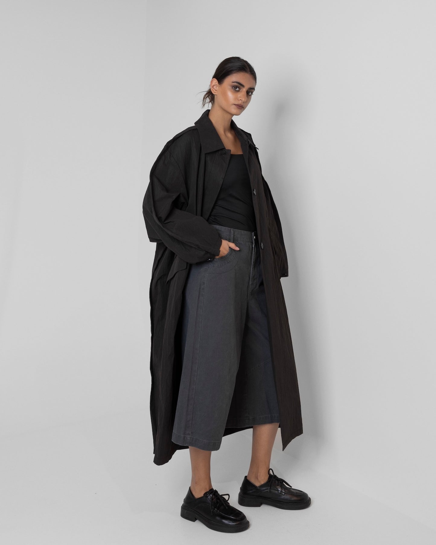 Long Black Collared Jacket