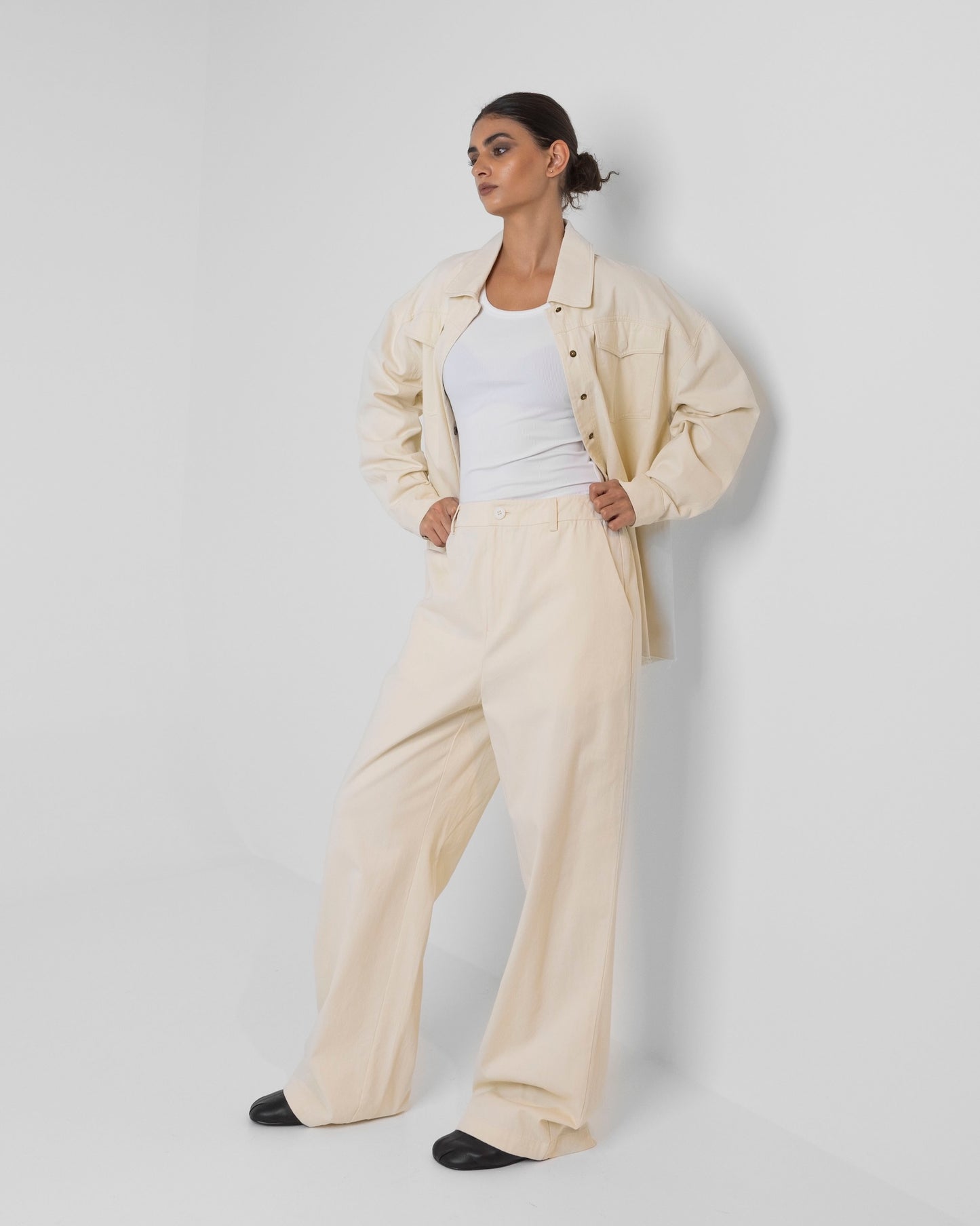 Beige Minimal Casual Set