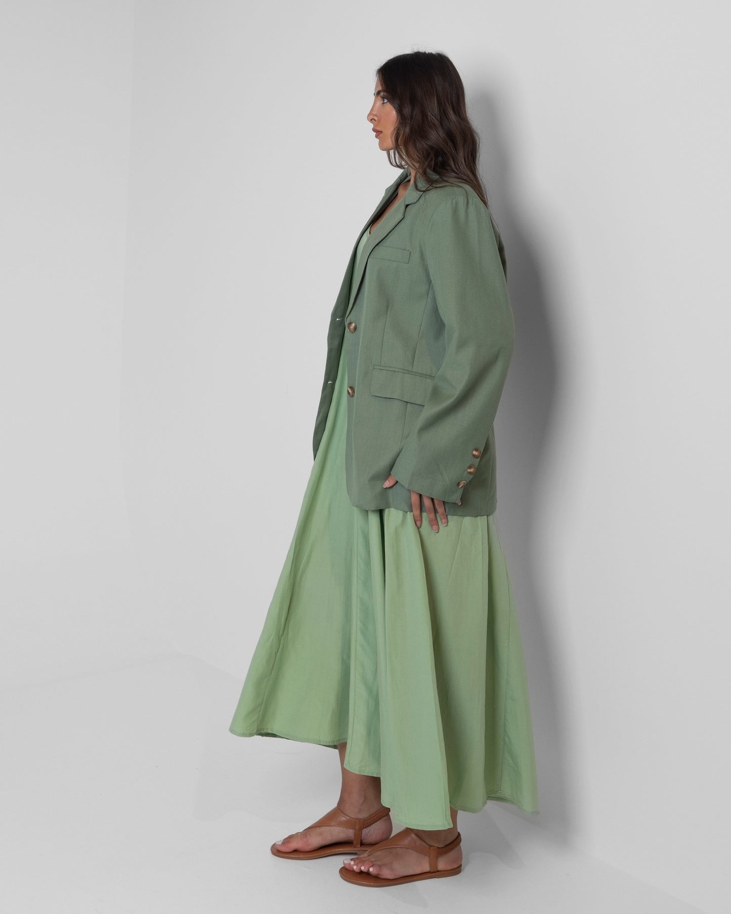 Green Blazer & Dress Set