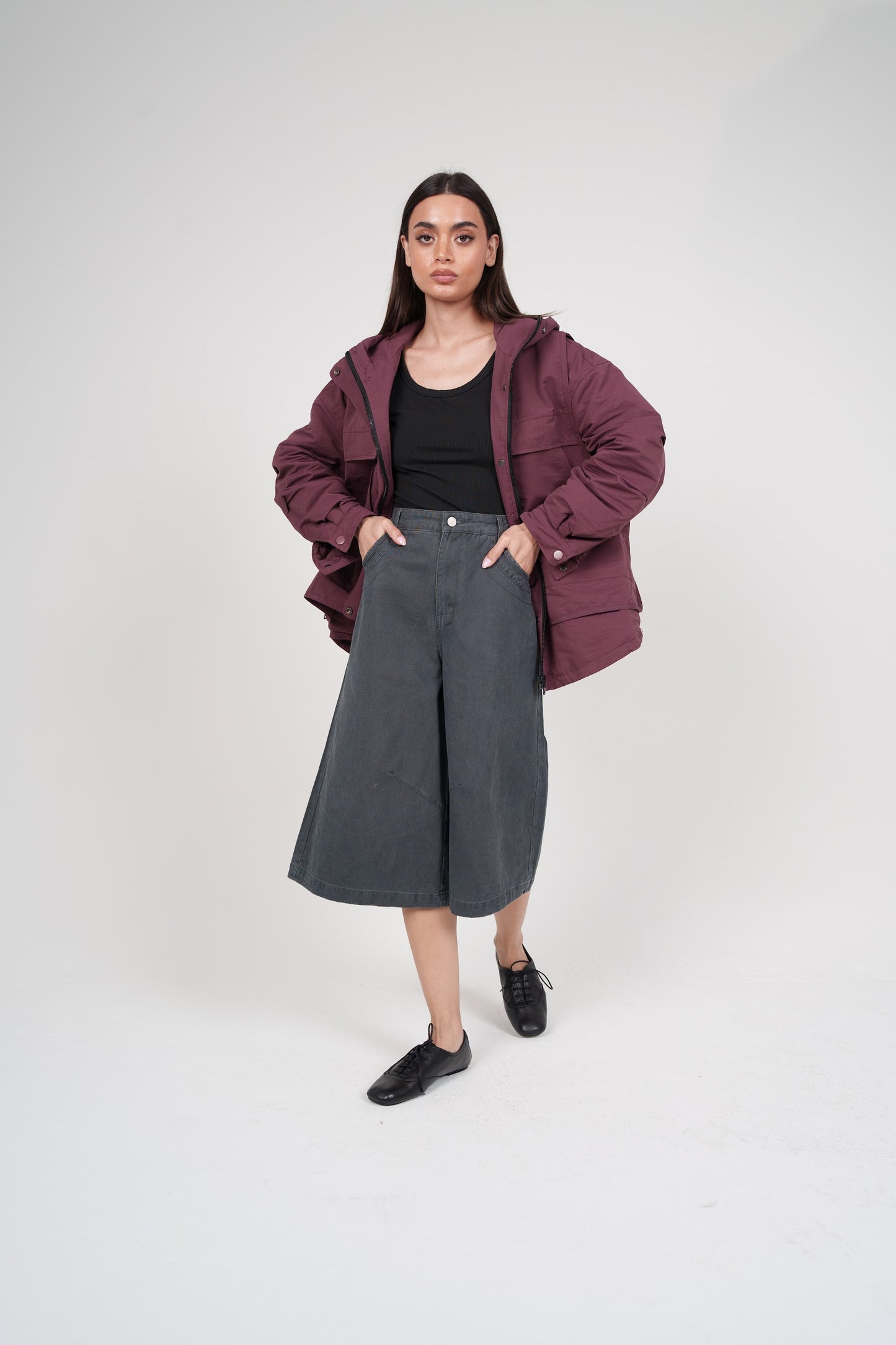 Maroon Hooded Jacket