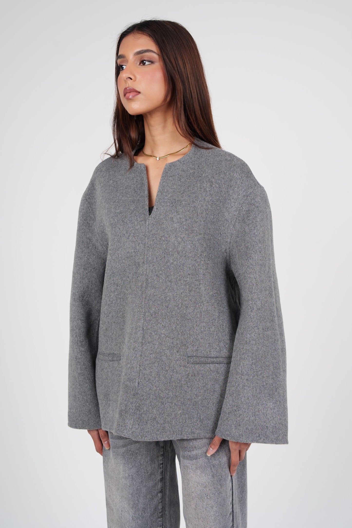 Grey Wool Top