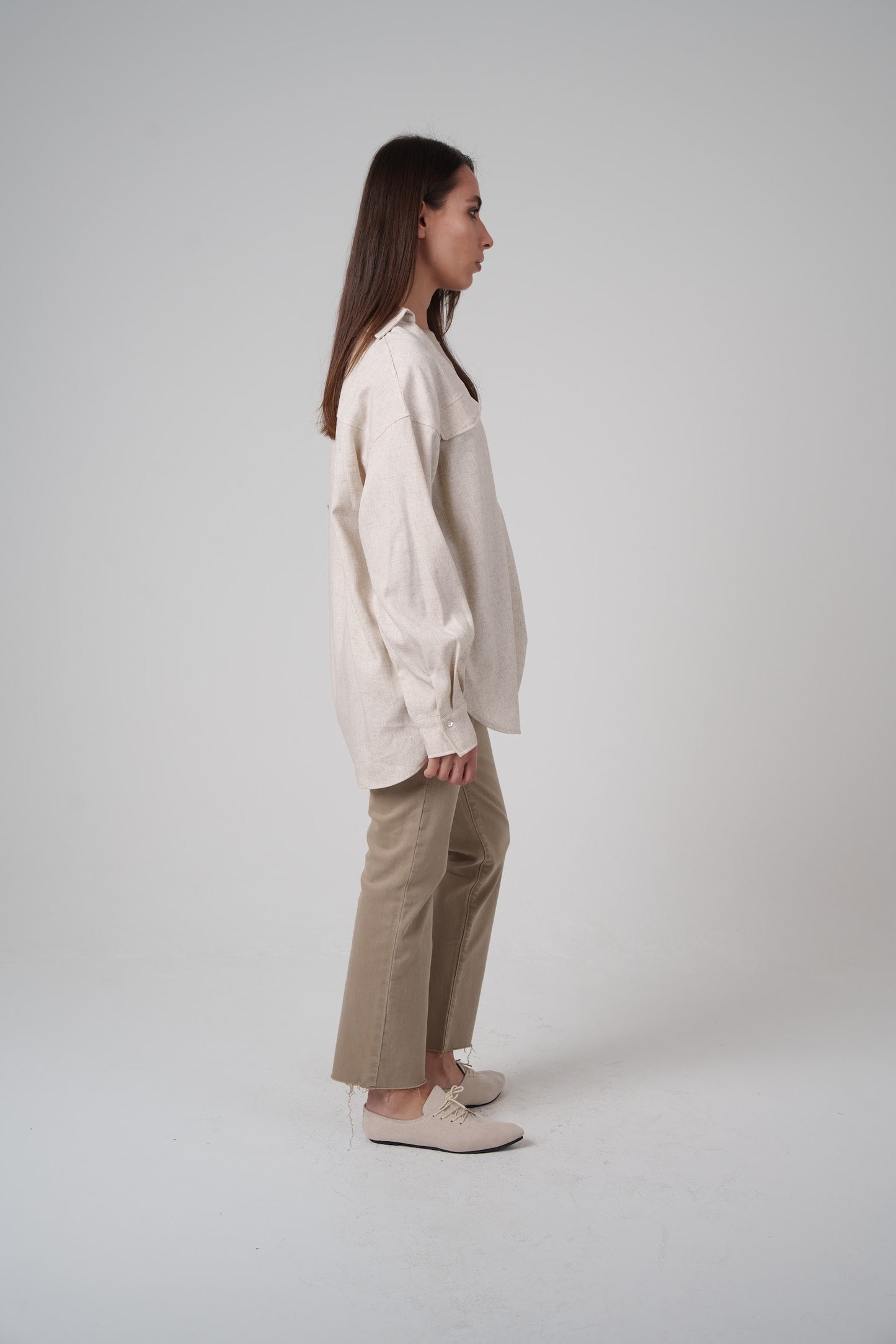 Open Neckline Shirt with Attached Top Beneath