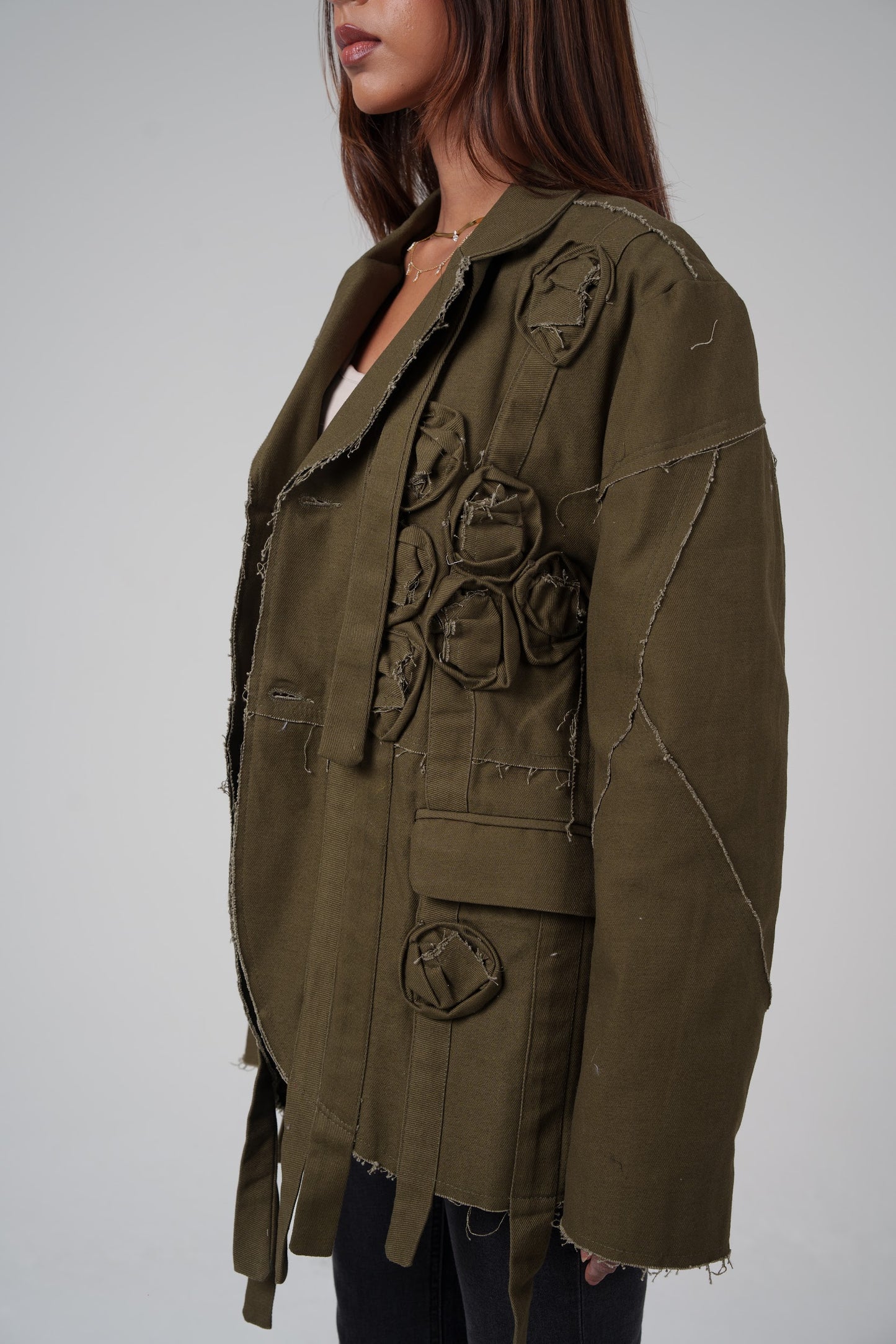 Deconstructed Green Patchwork Blazer