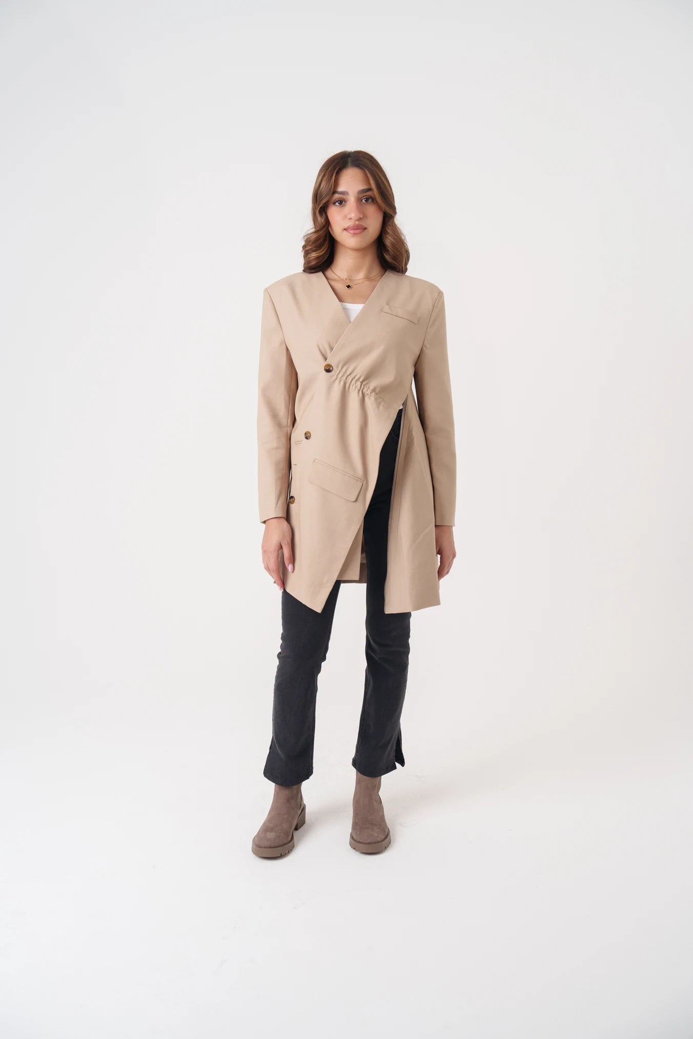 Overlay Non-Collared Blazer