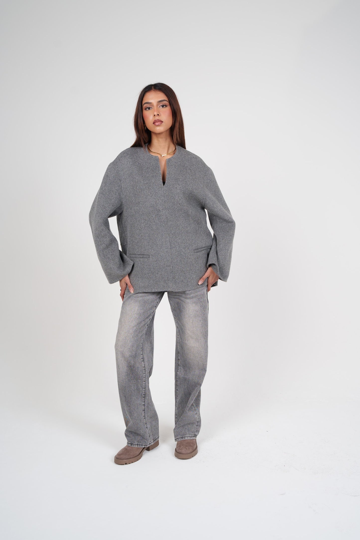 Grey Wool Top