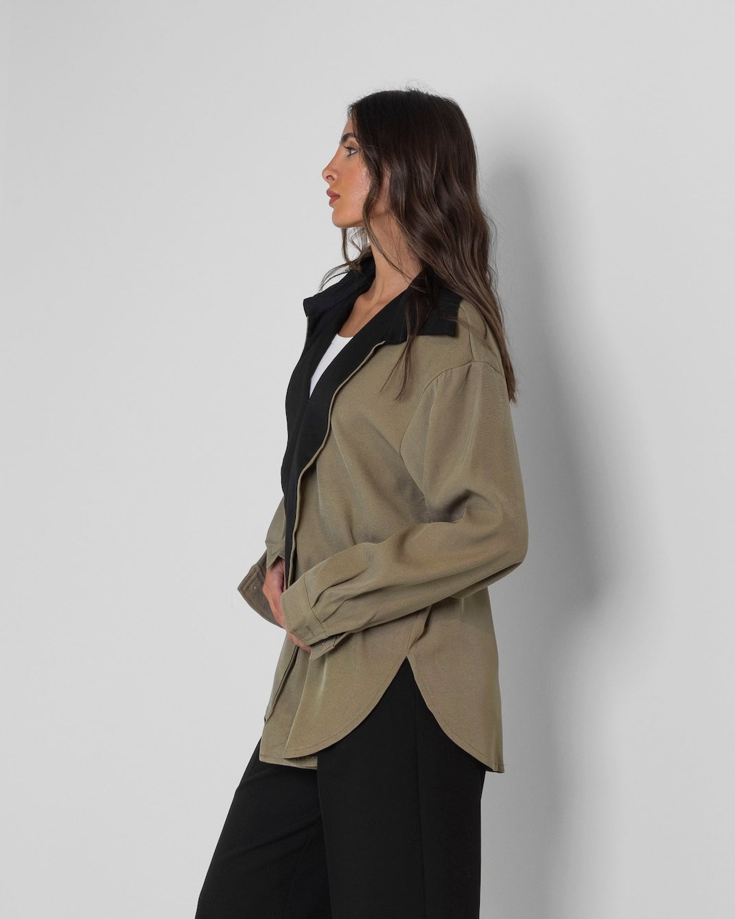 Khaki & Black Top