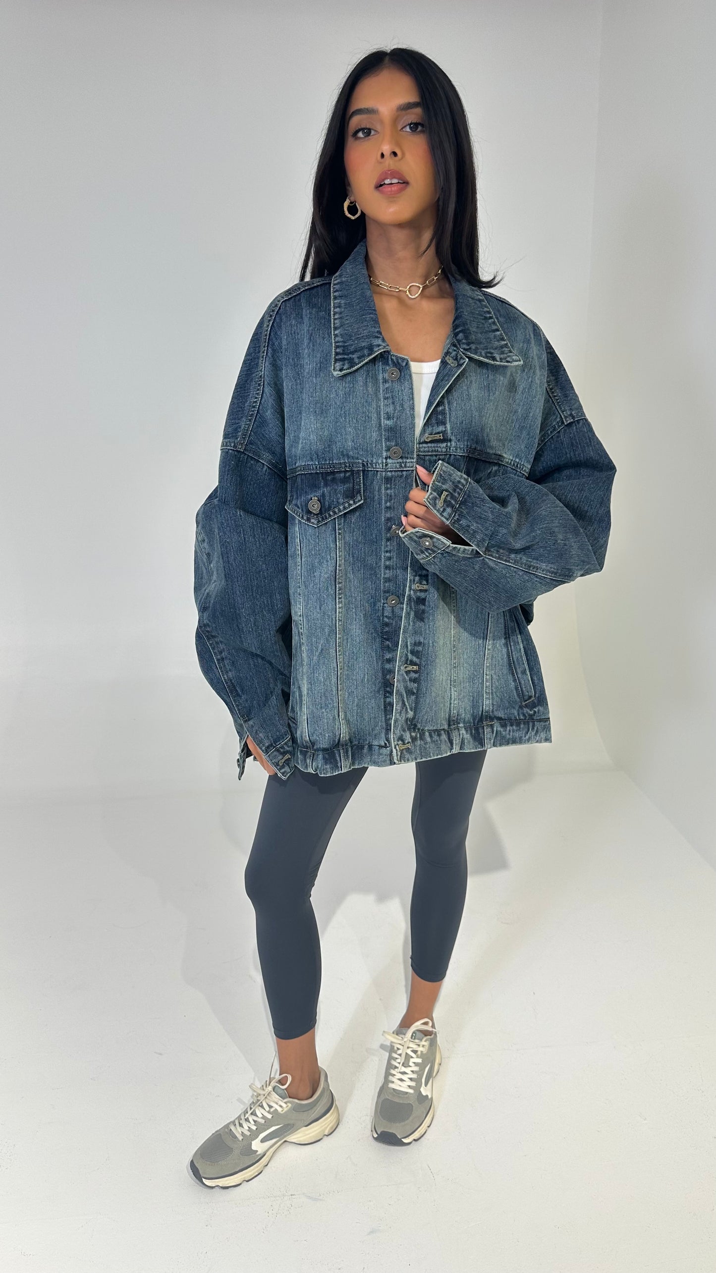 Oversized Reversed Denim Jacket