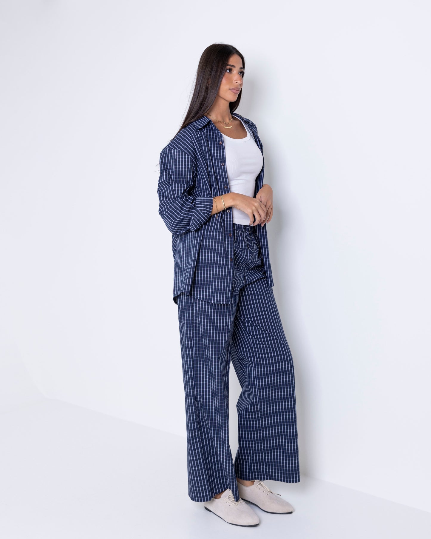Navy Checkered Set