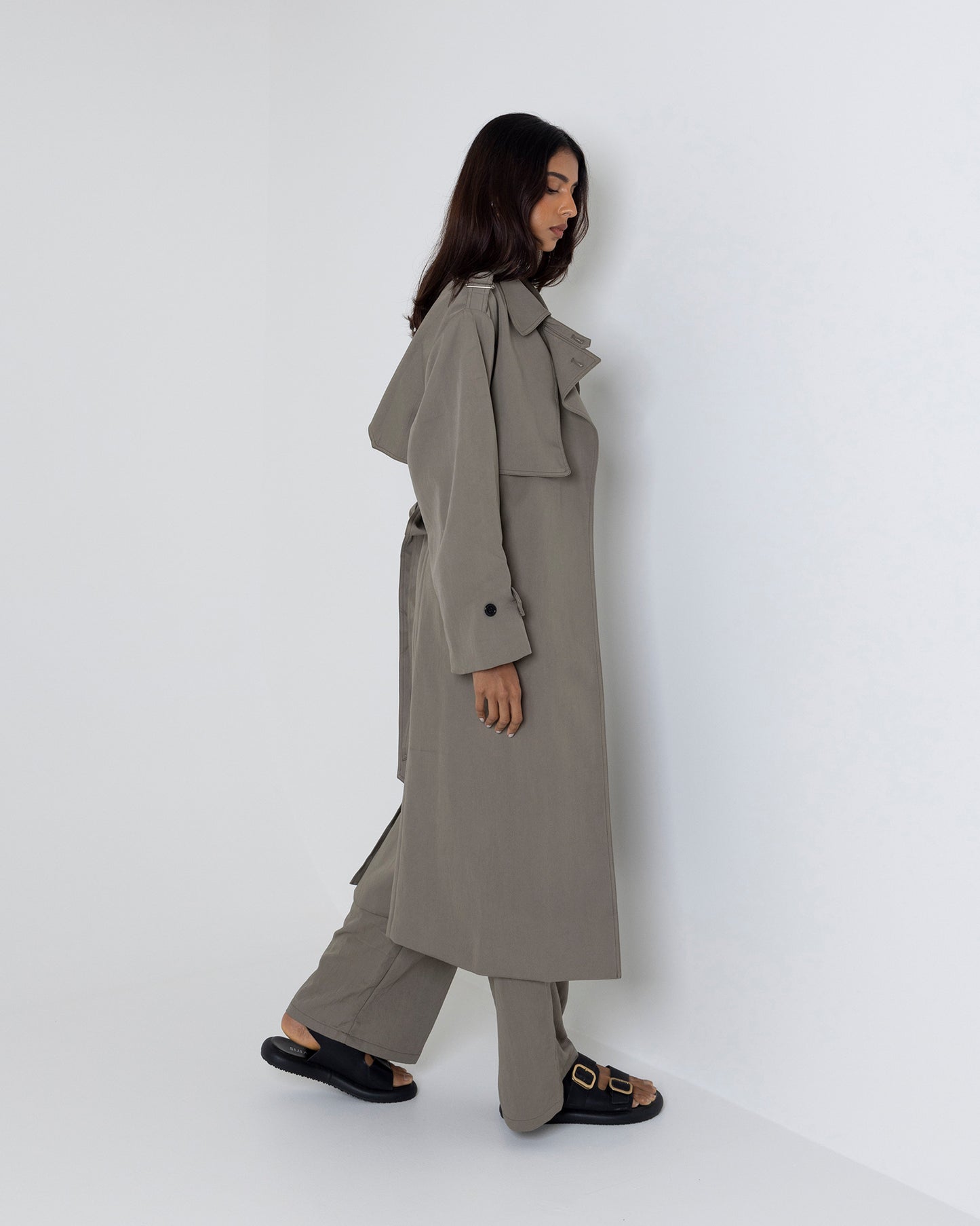 Grey/Khaki Trench Set