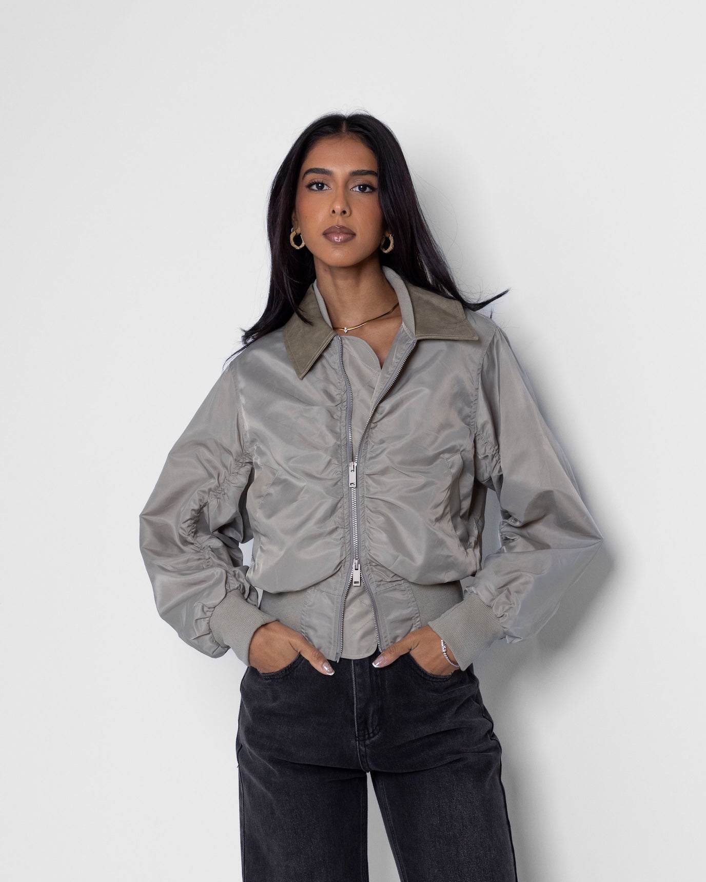 Olive Bomber Jacket