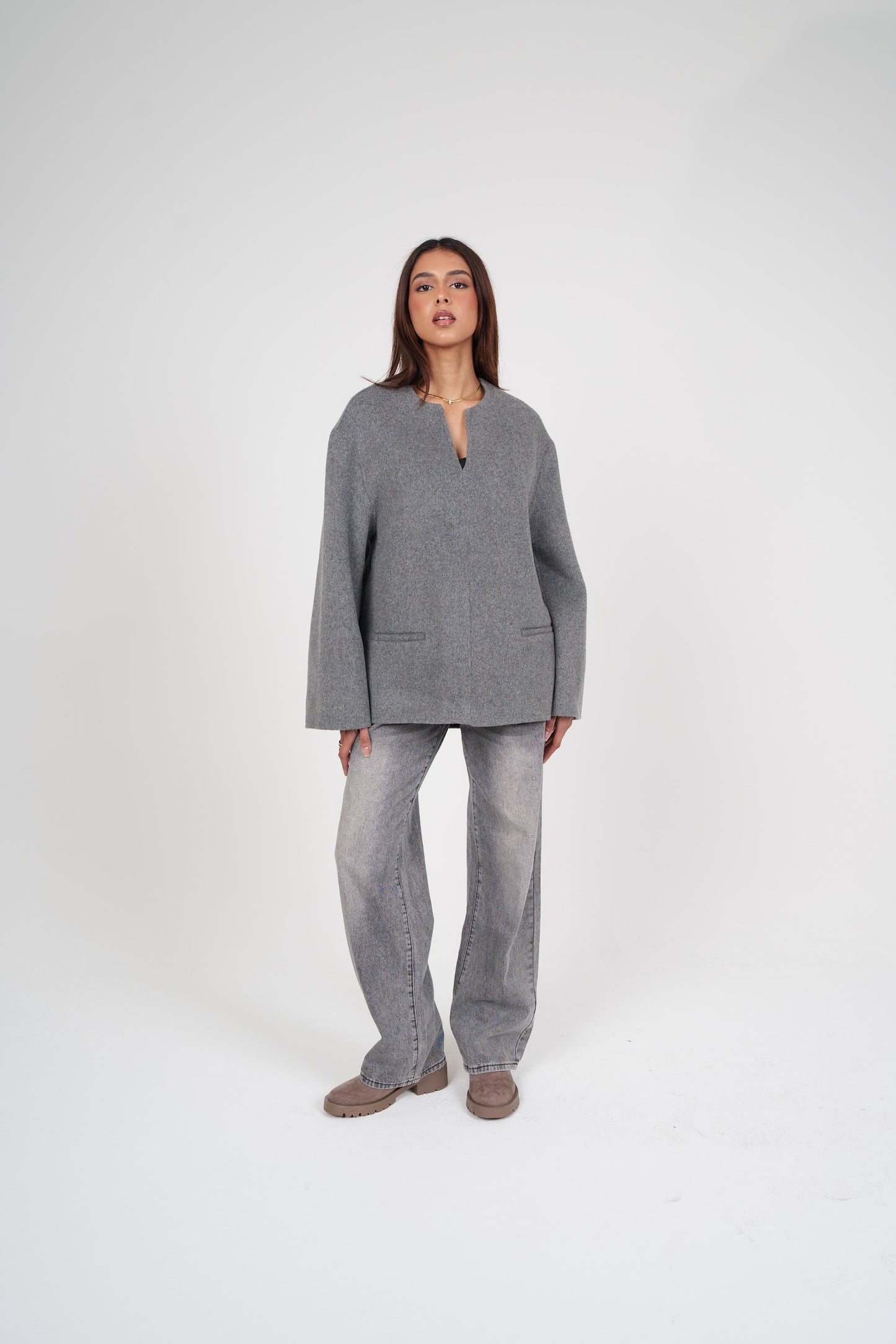Grey Wool Top