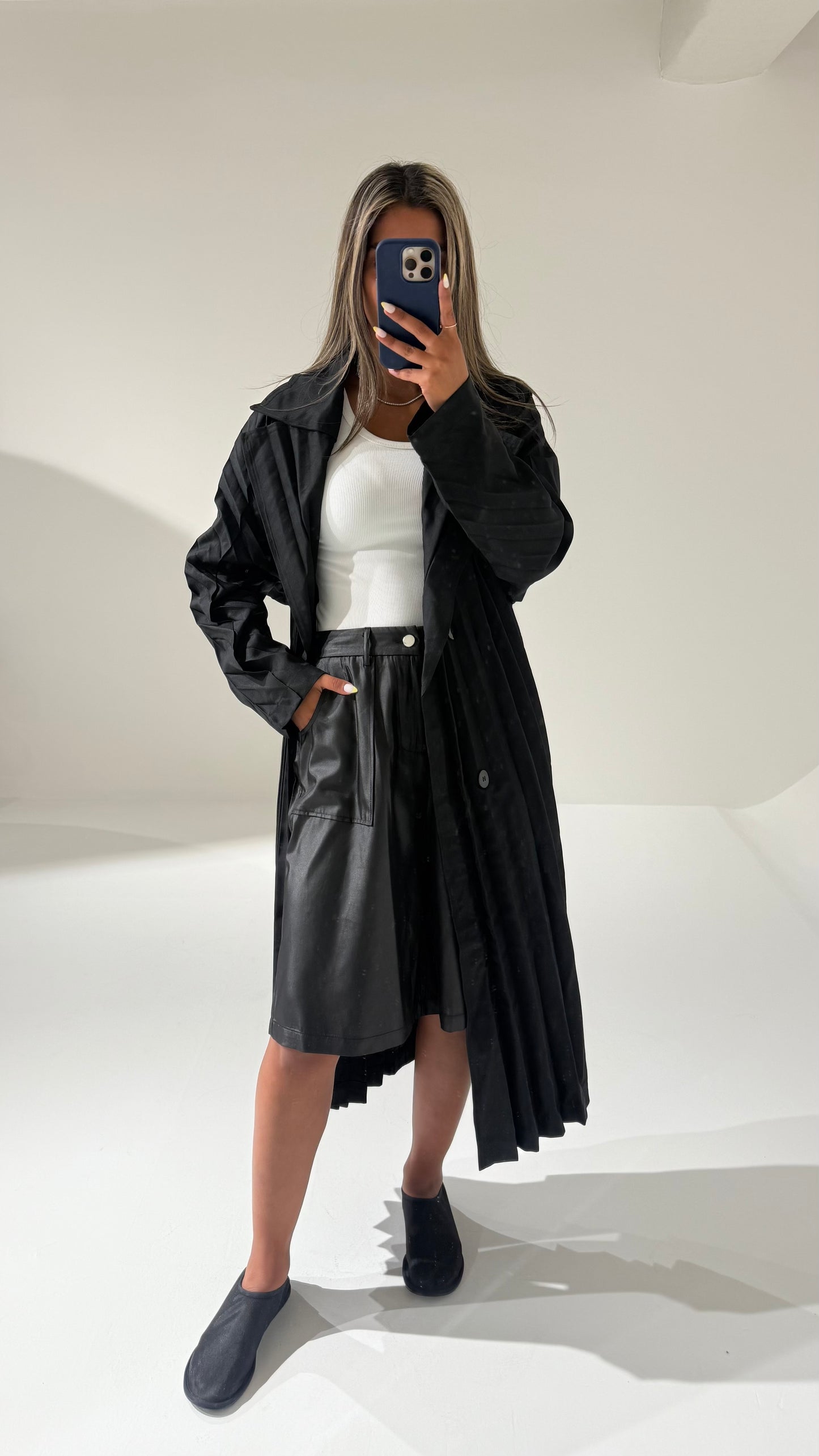 Wide Pleated Trench