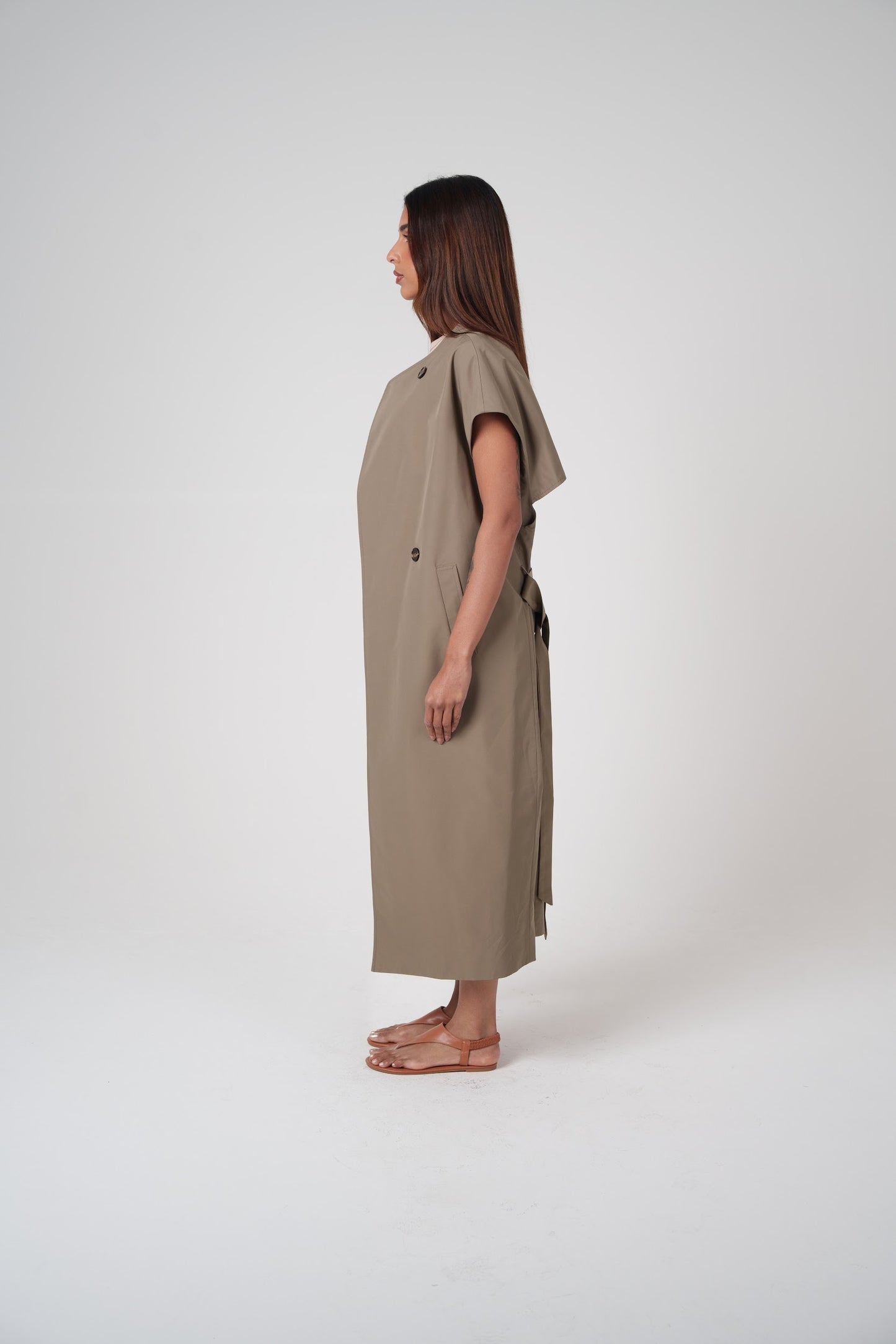 Short Sleeve Khaki Trench