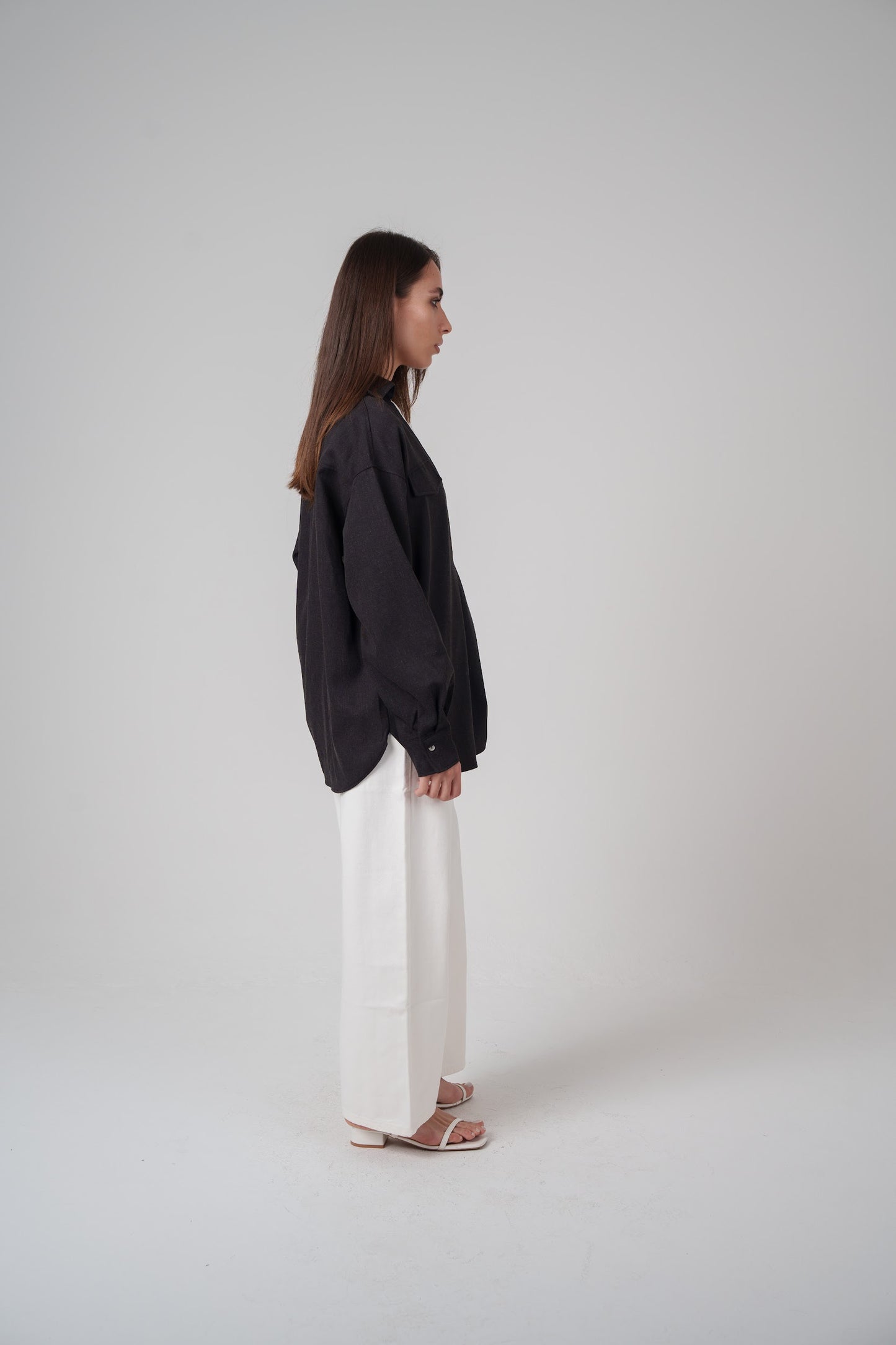Open Neckline Shirt with Attached Top Beneath