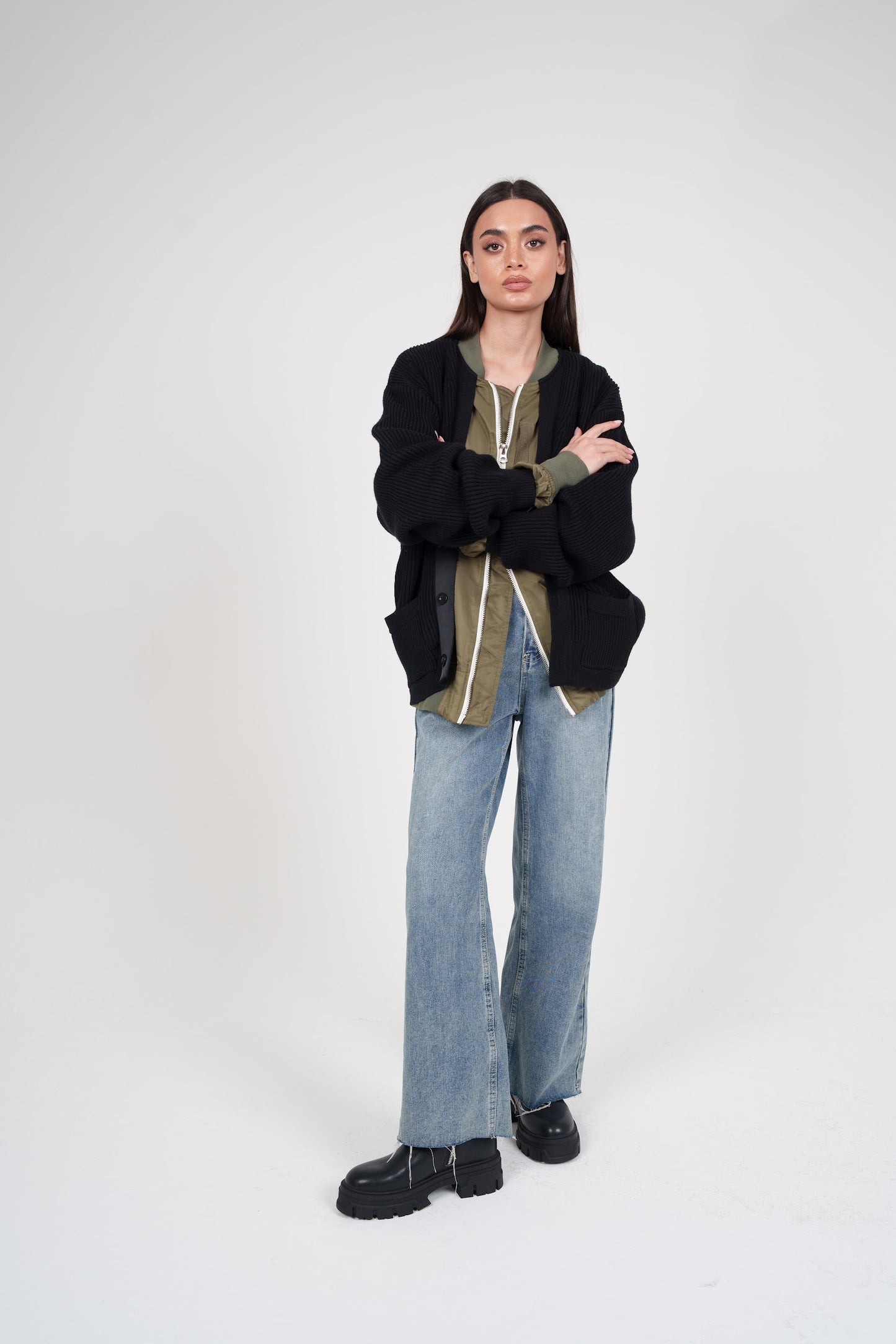 Knit with Bomber Under Attached