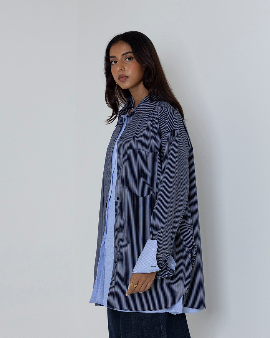 Striped Oversized Double Shirt
