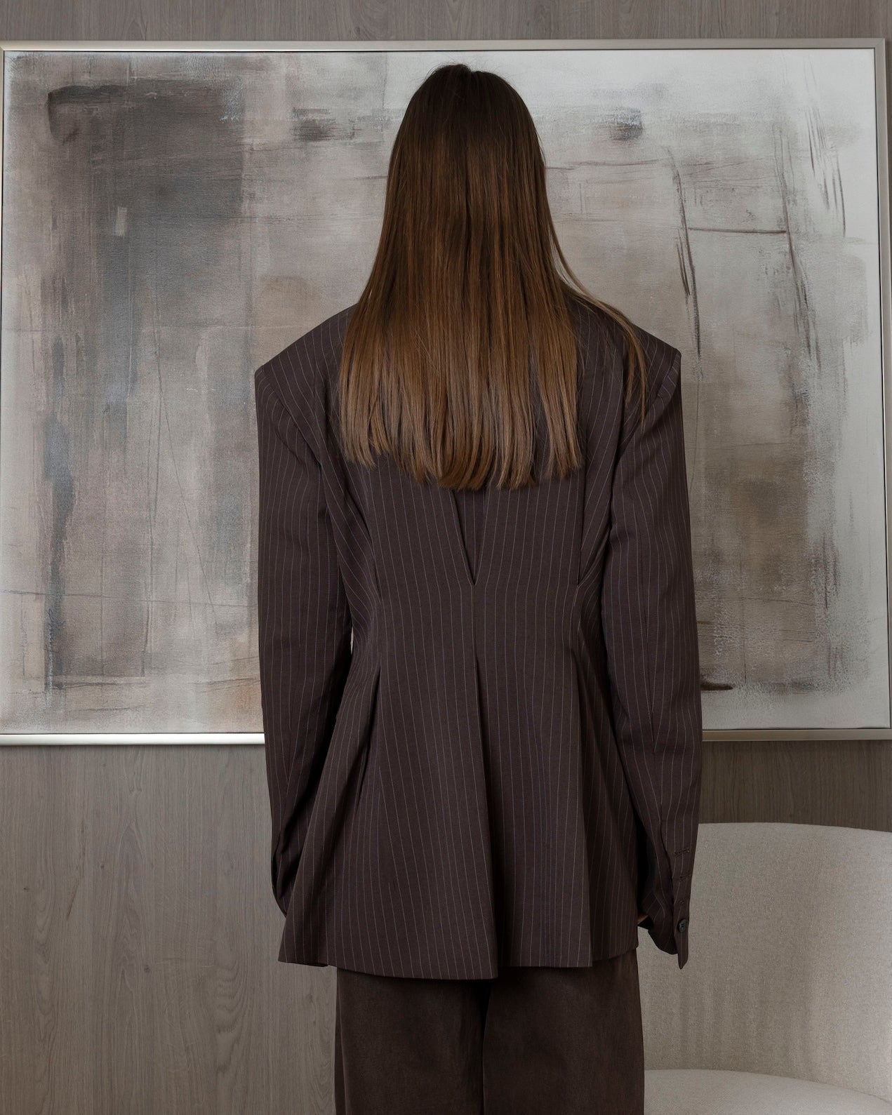 Oversized Striped Suit Jacket