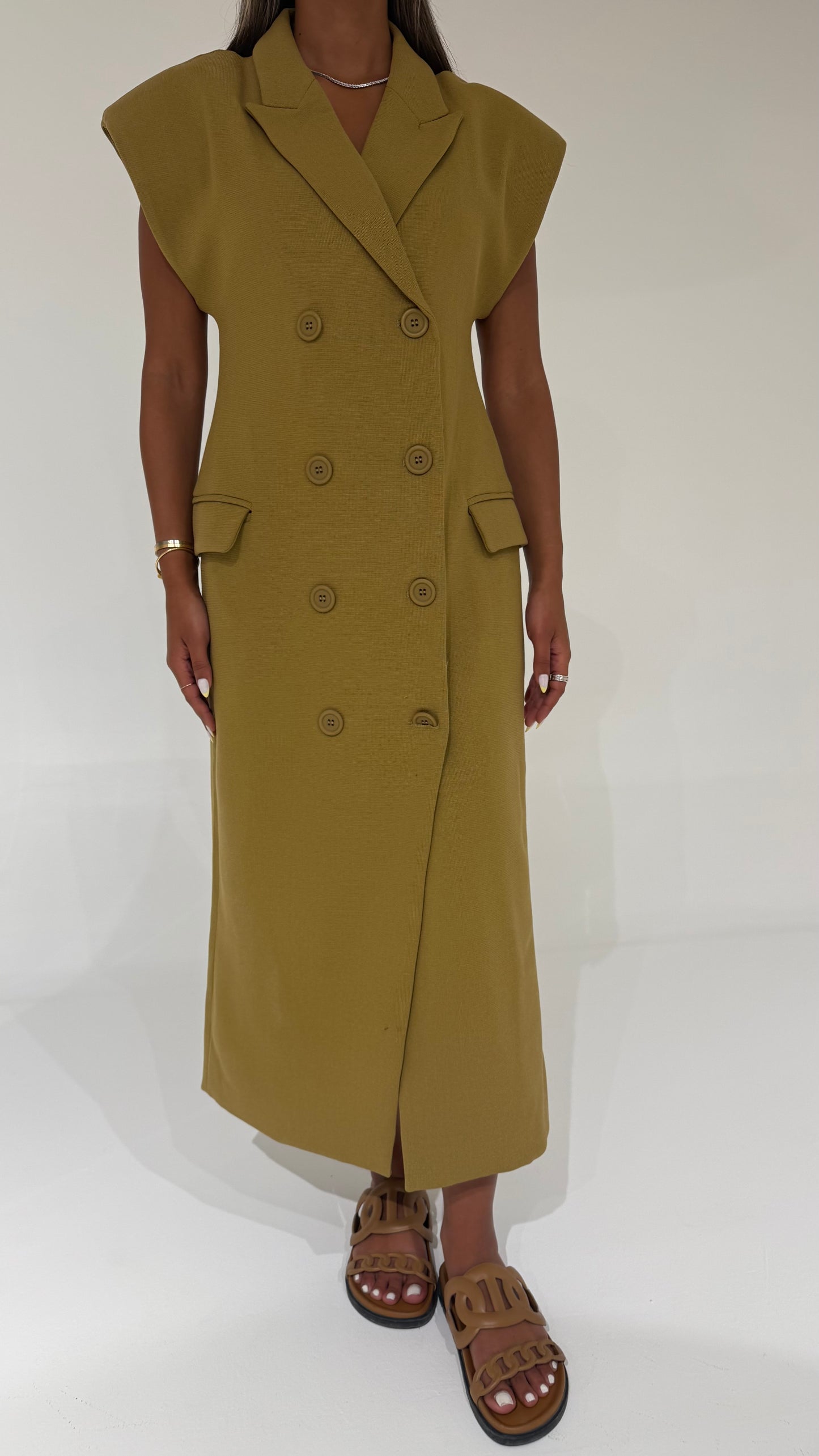 Maxi Oversized Vest (Camel & Cream)