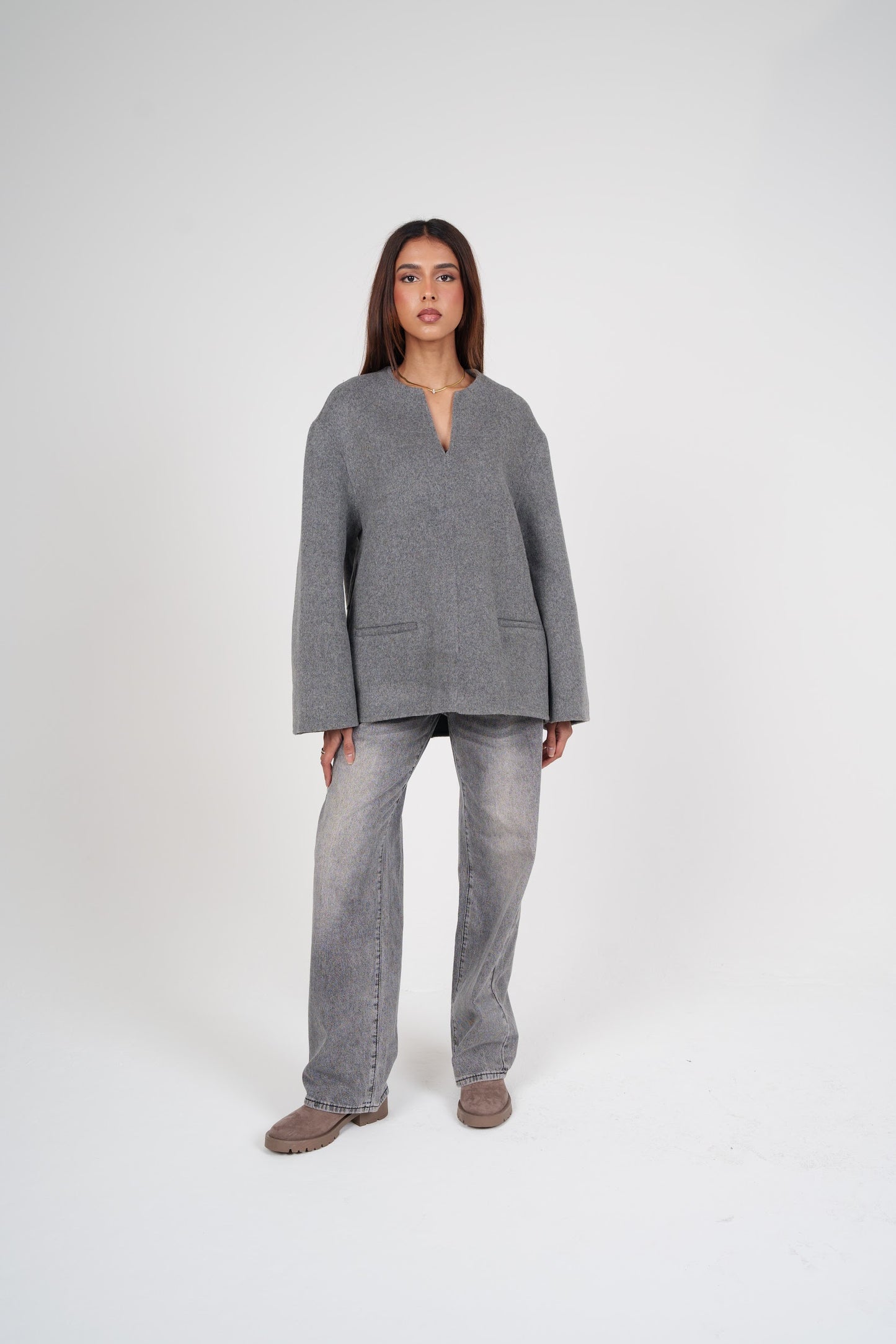 Grey Wool Top