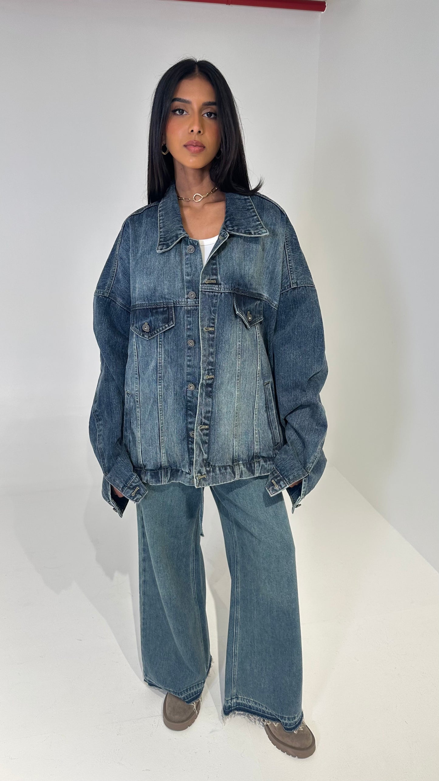 Oversized Reversed Denim Jacket
