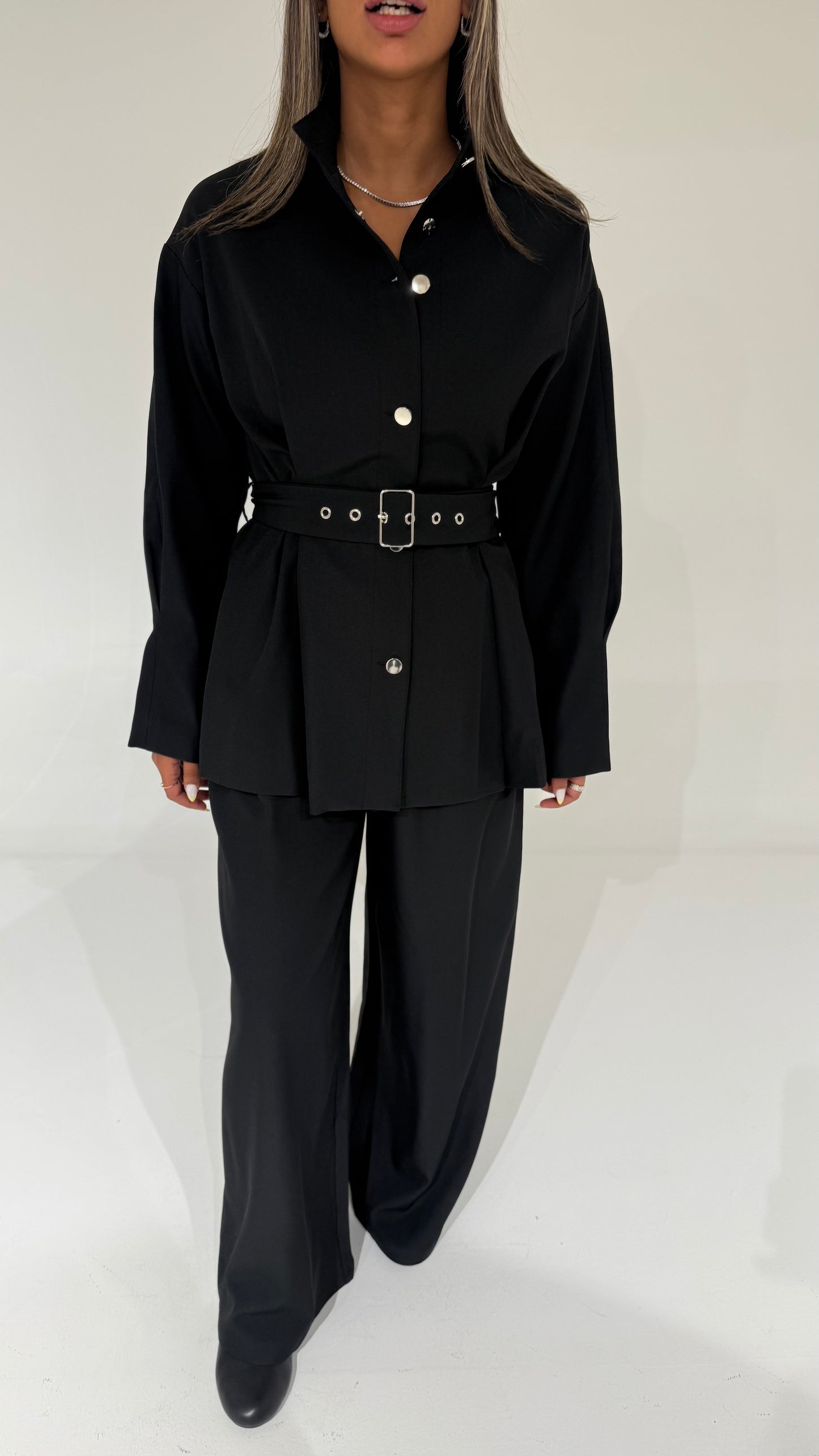 Buttoned Set with Belt