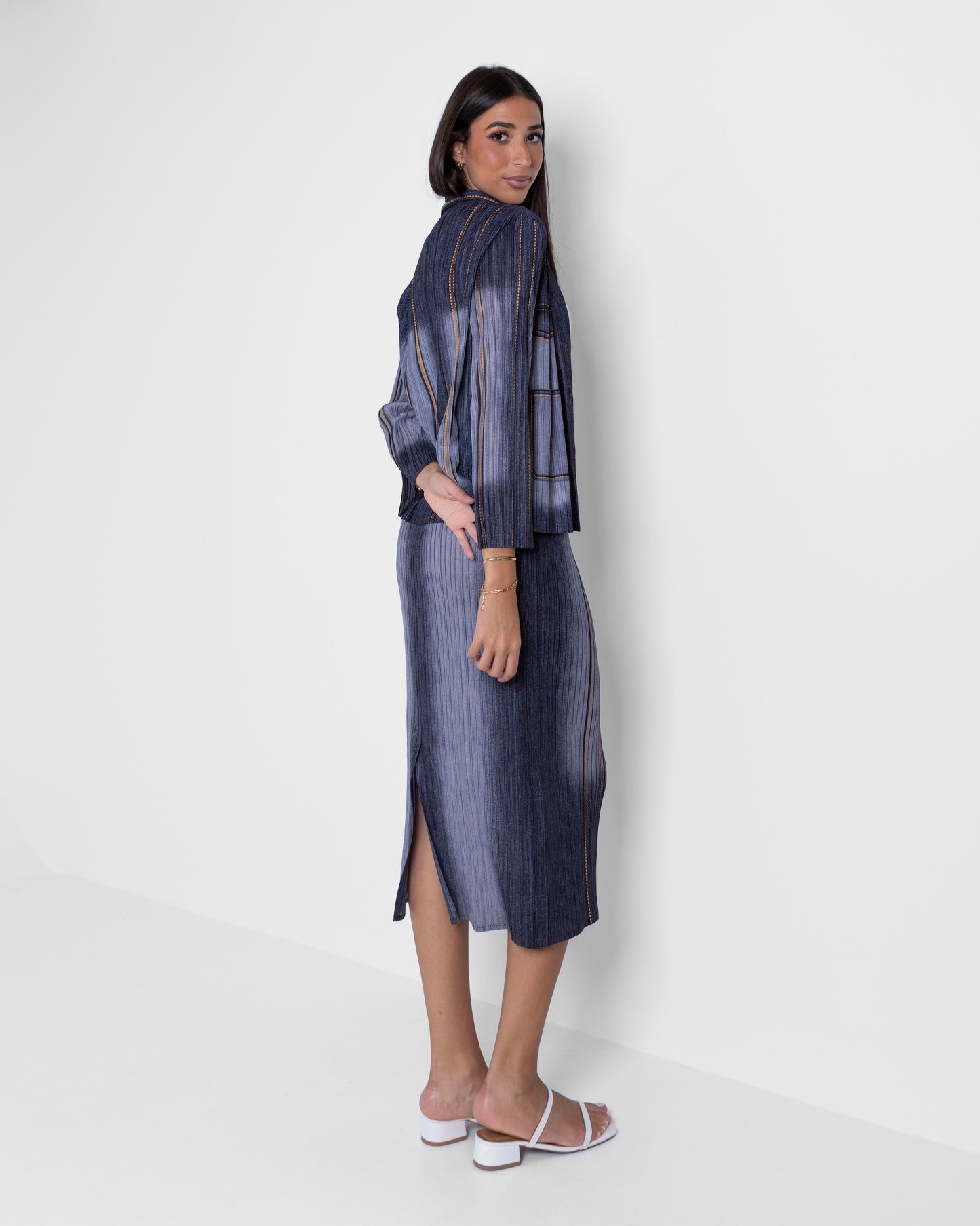 Pleated Denim Effect Set
