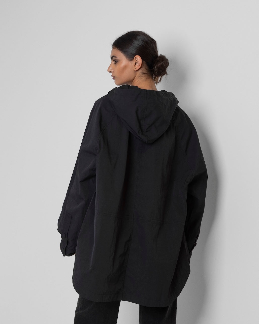Black Hooded Top
