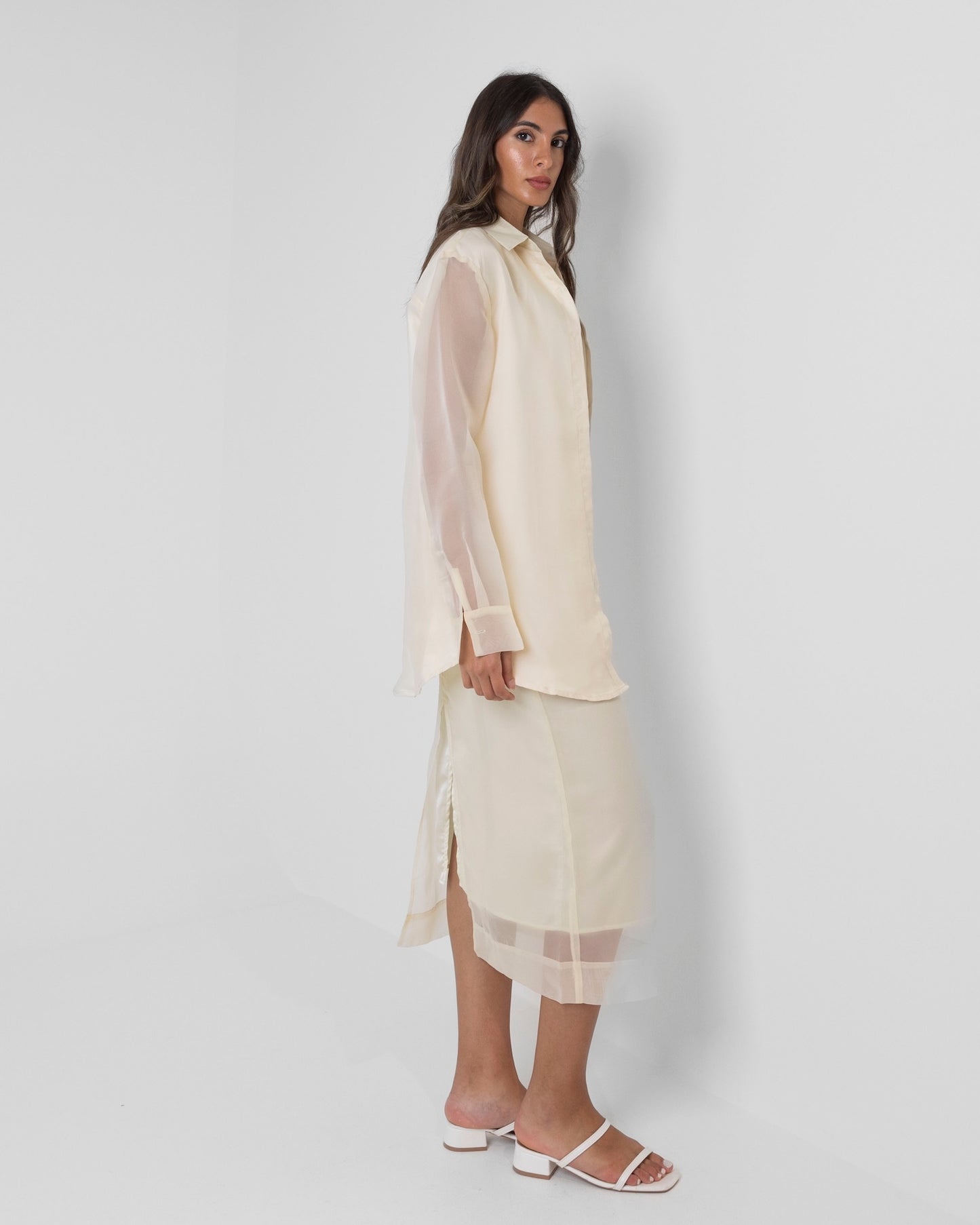 Organza Crème Skirt Set