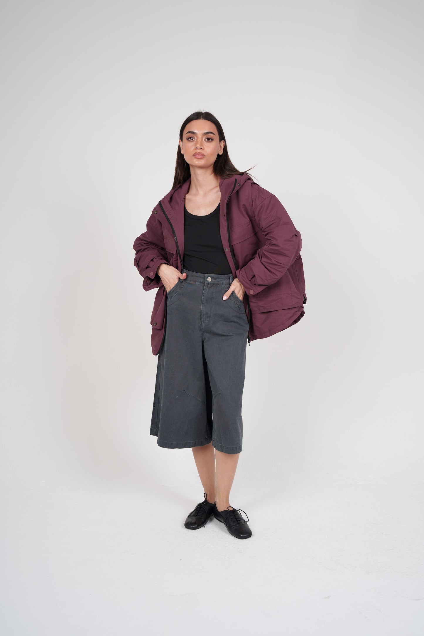 Maroon Hooded Jacket