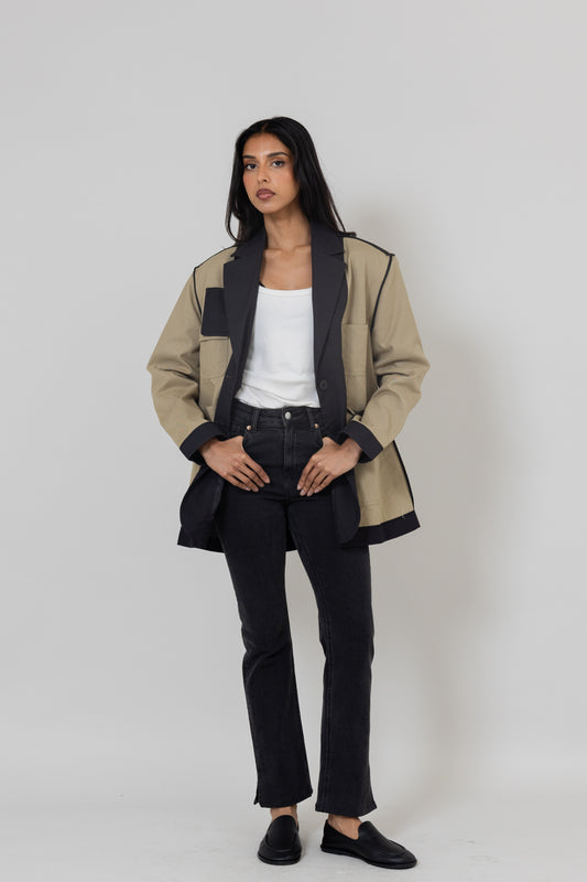 Two Tone Cargo Blazer