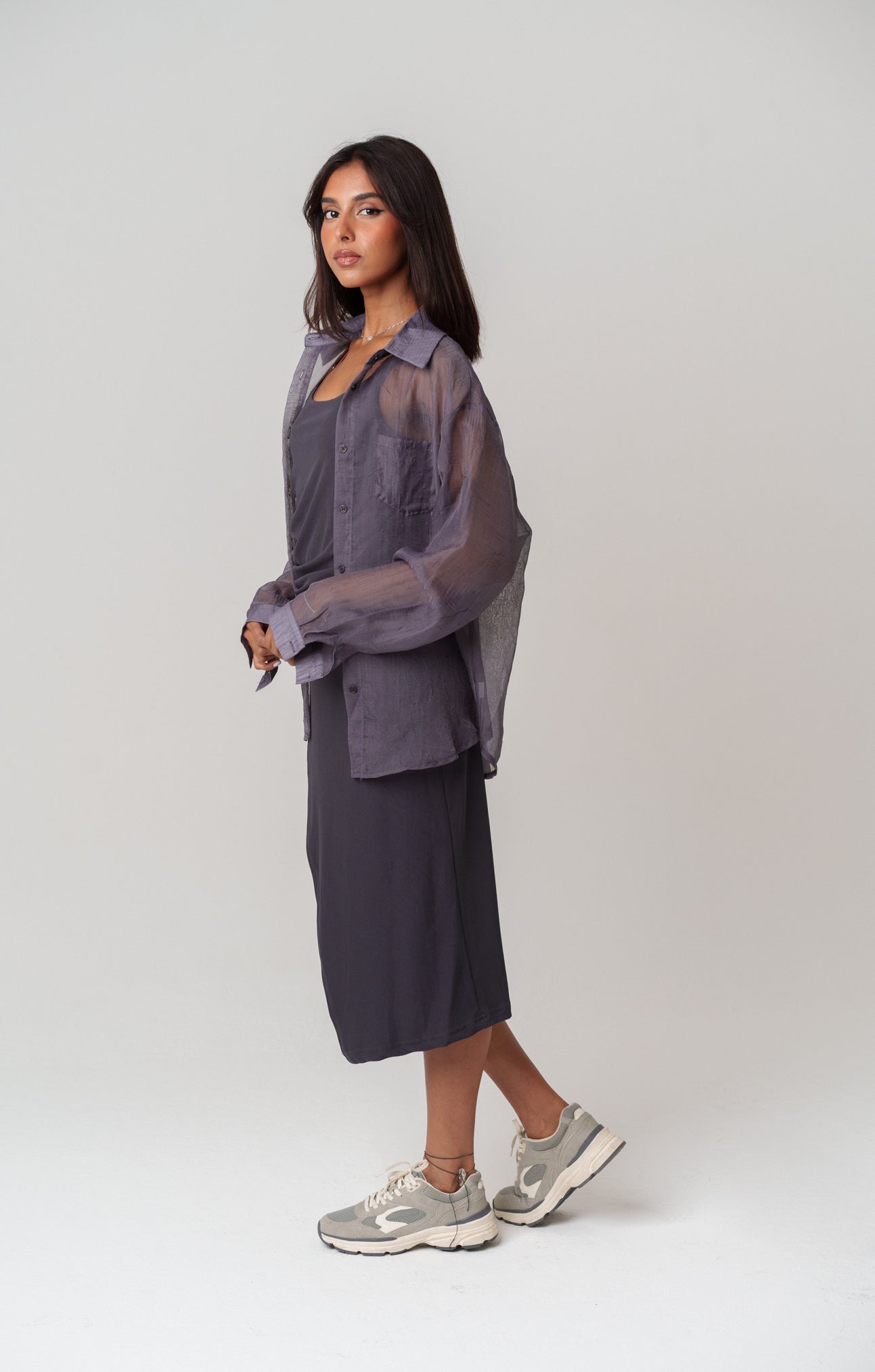 Dress & Sheer Shirt Set