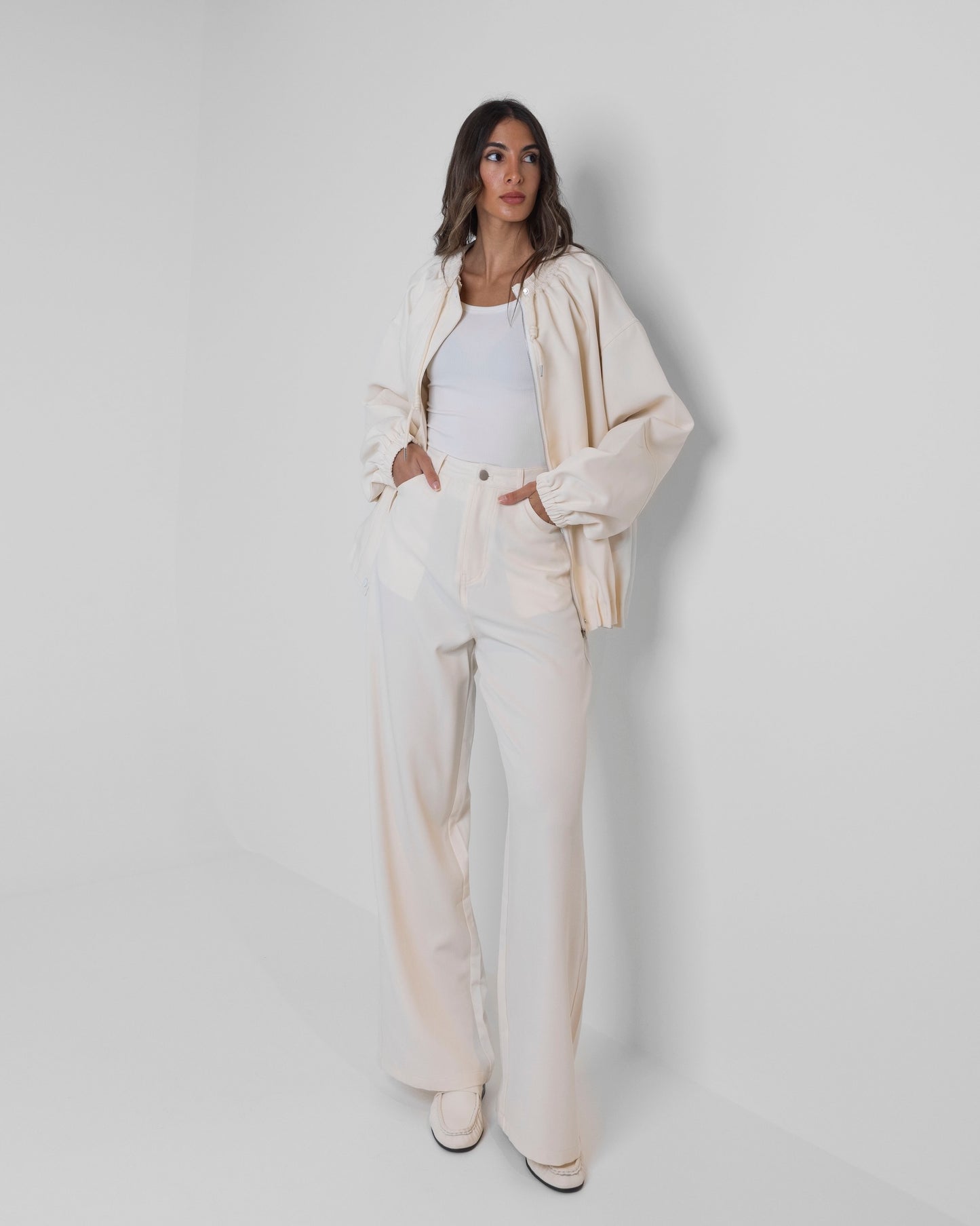 Beige Bomber Style Set
