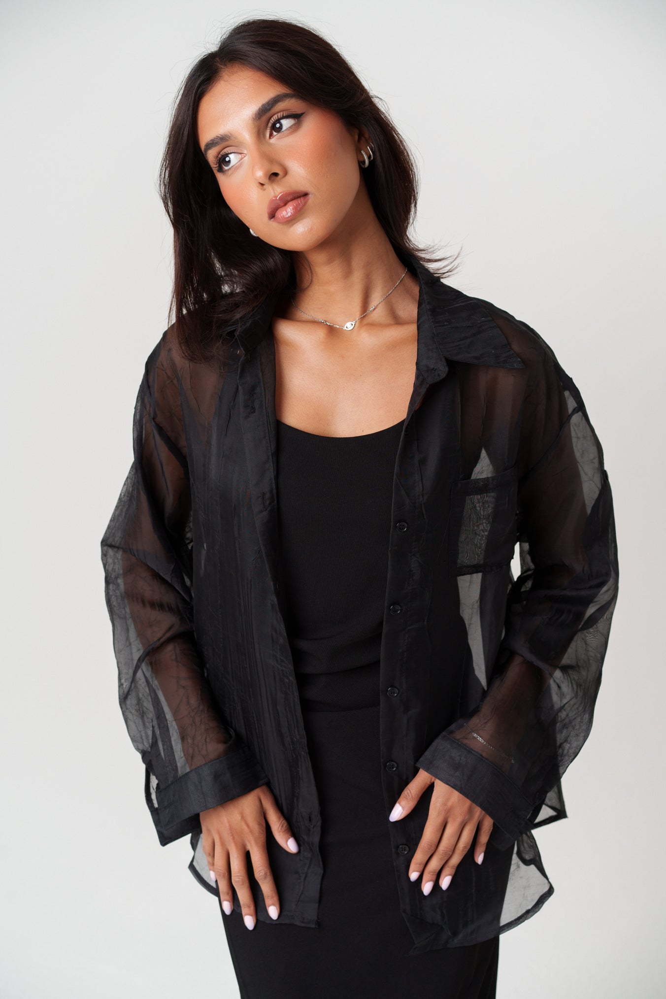 Dress & Sheer Shirt Set