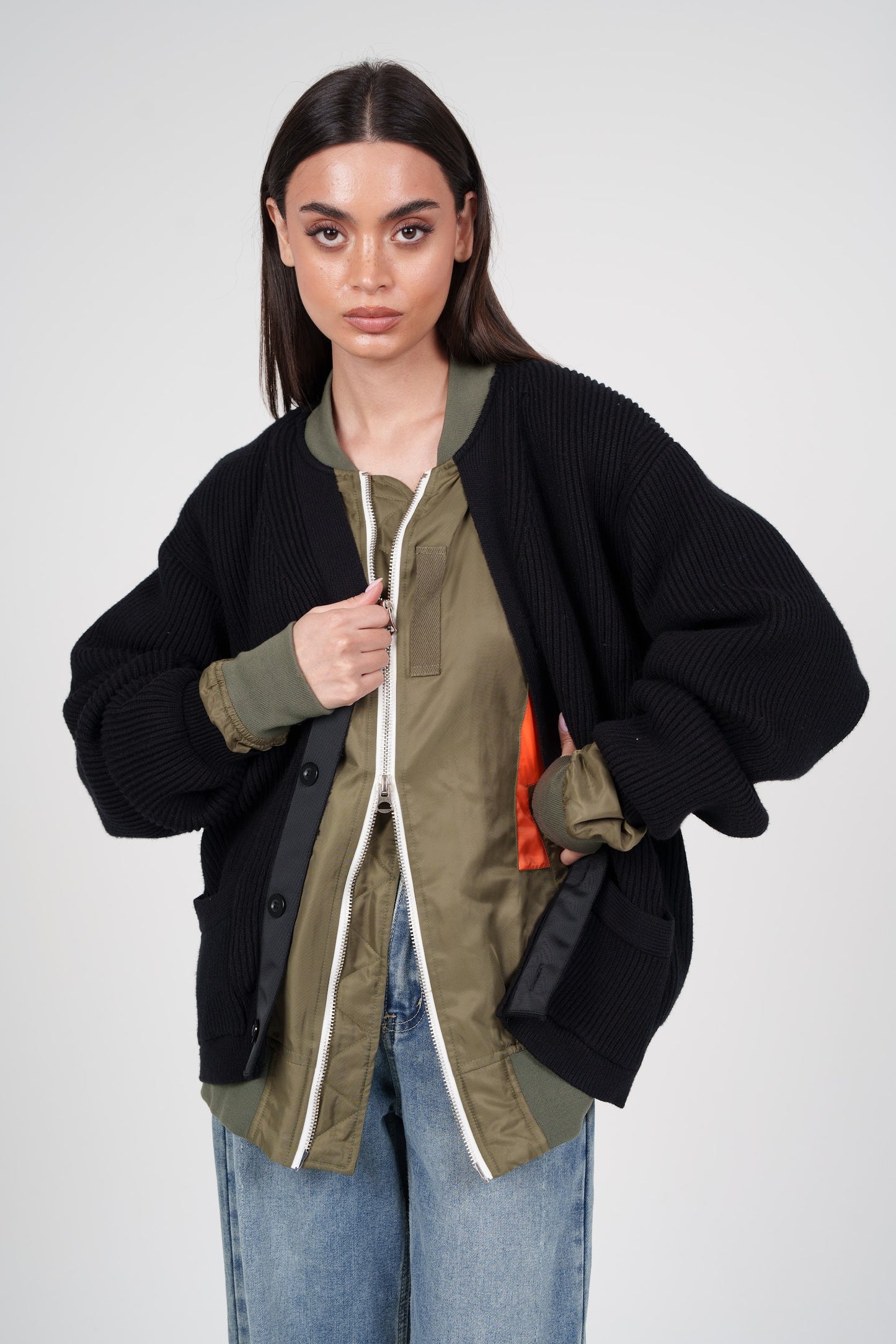 Knit with Bomber Under Attached