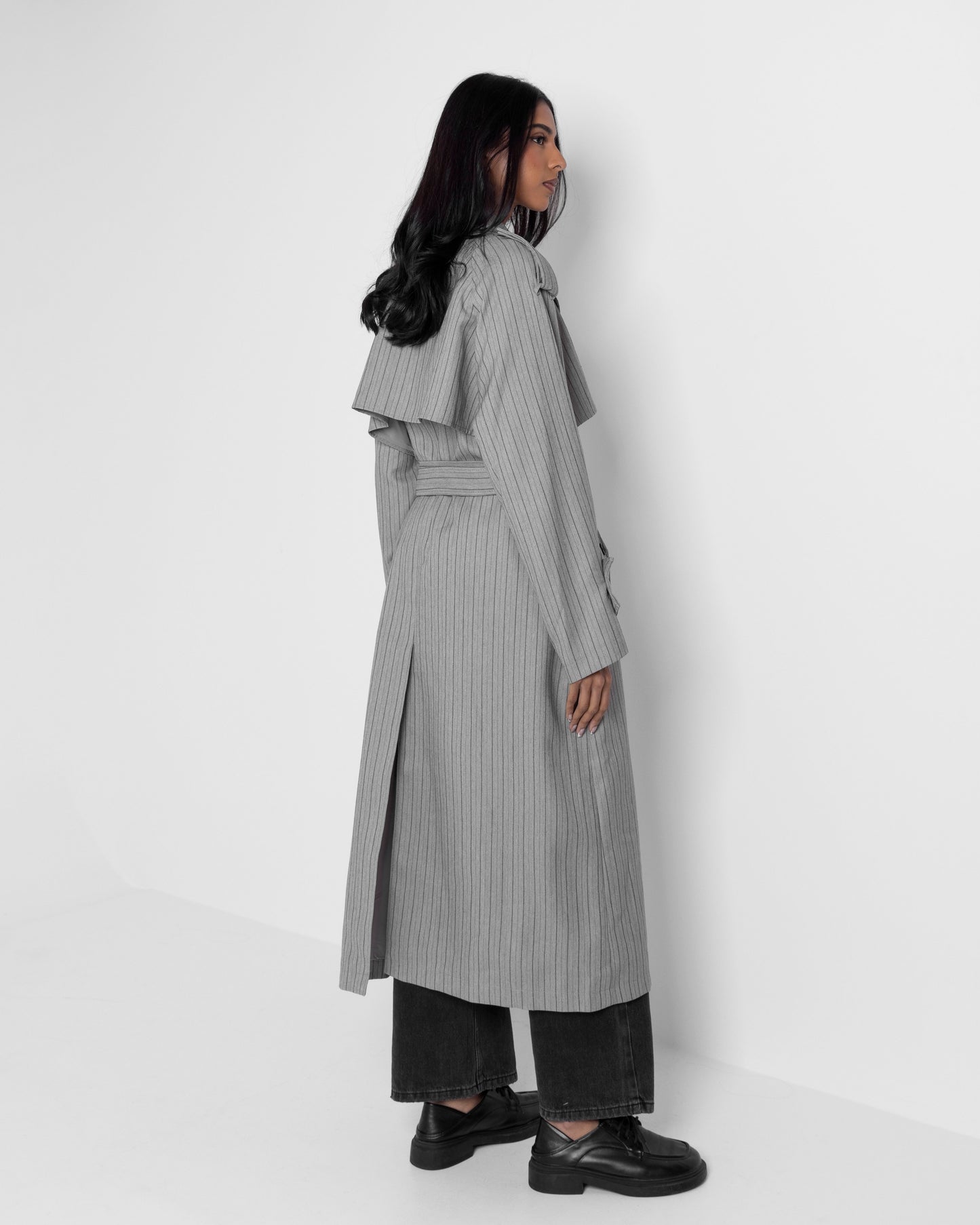 Striped Grey Trench