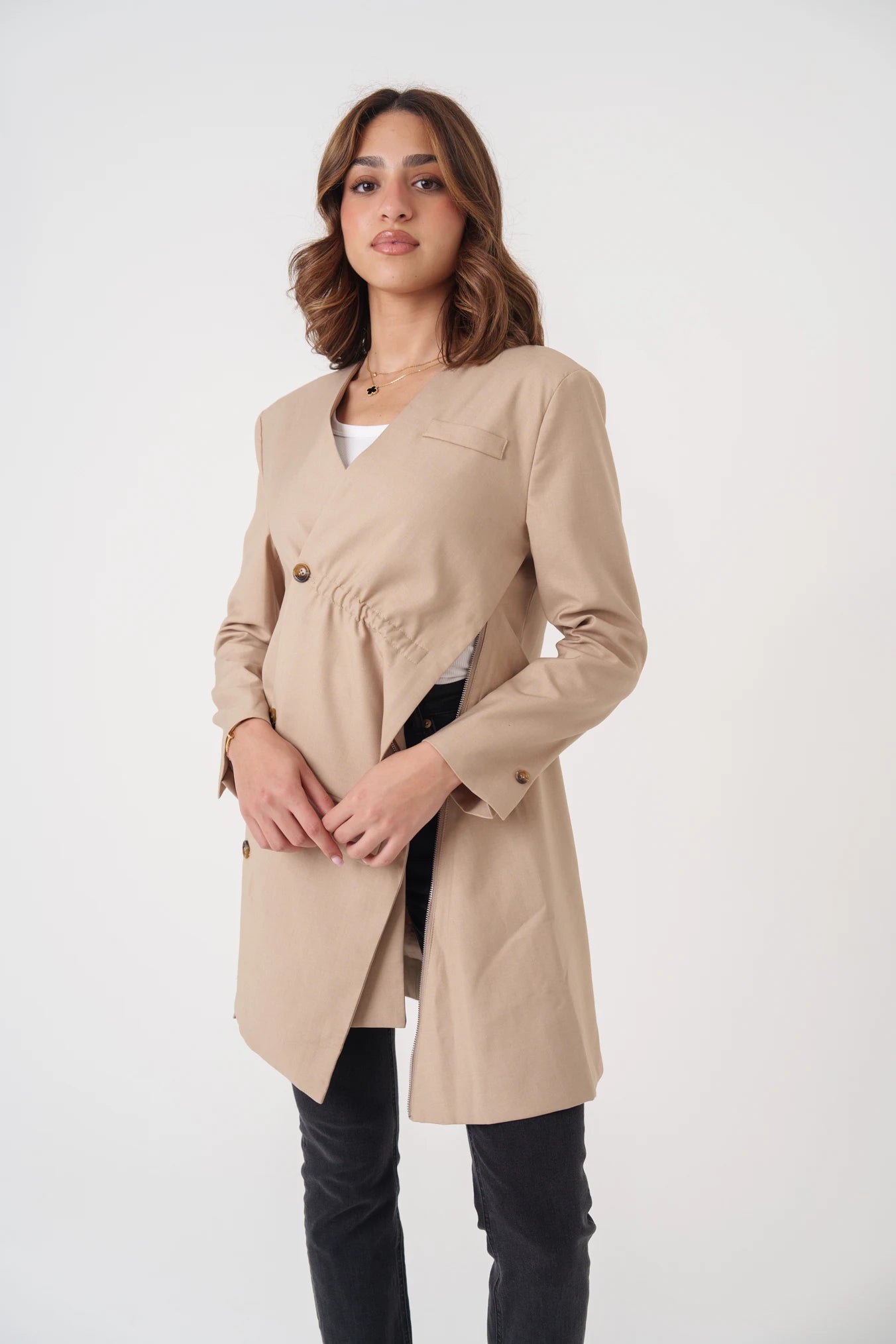 Overlay Non-Collared Blazer