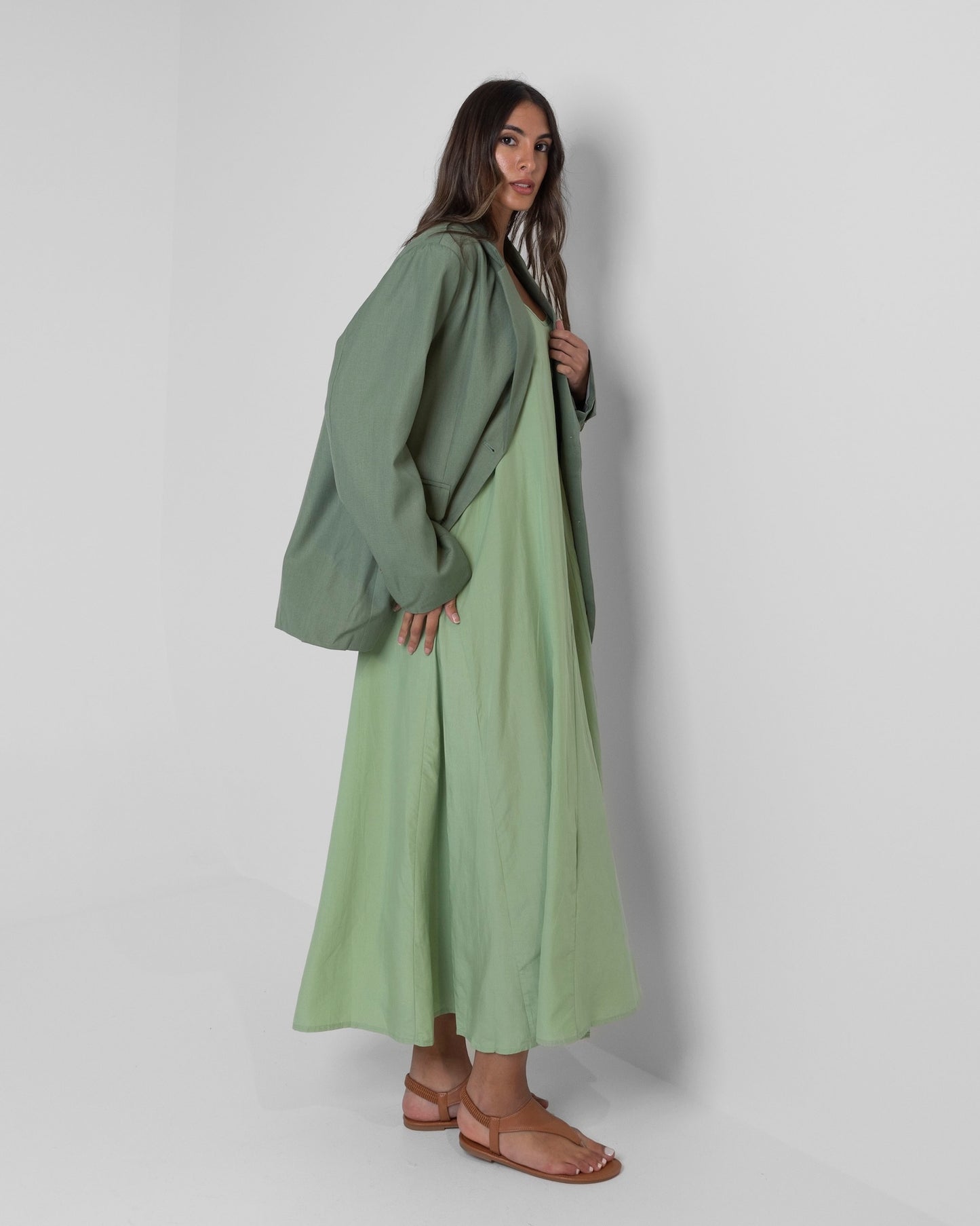 Green Blazer & Dress Set