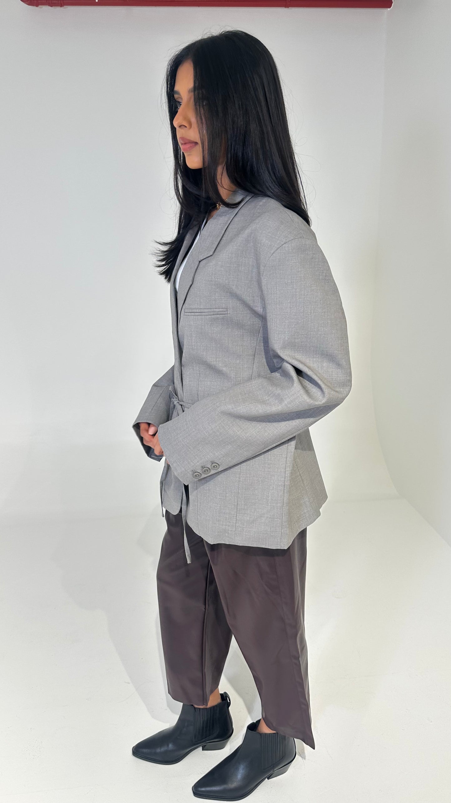 Grey Blazer with Belt