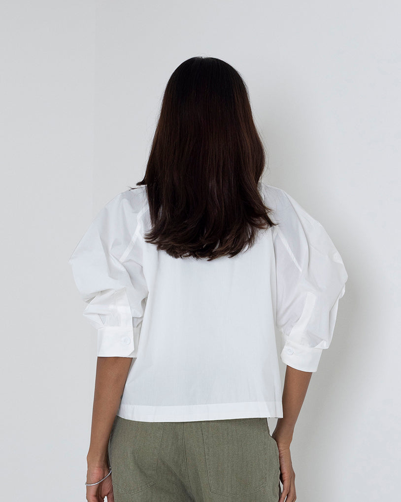 Short White Utility Shirt