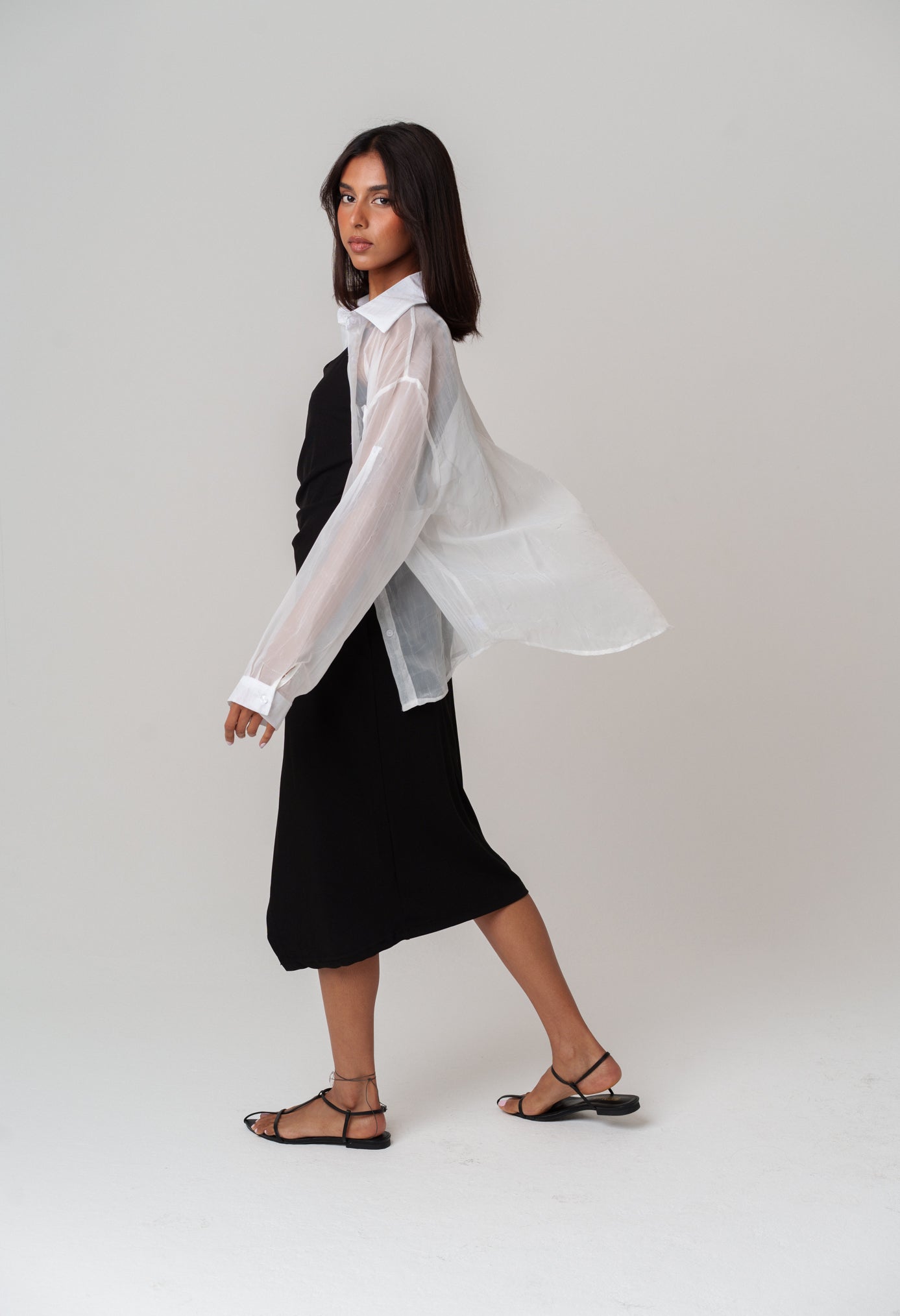 Dress & Sheer Shirt Set